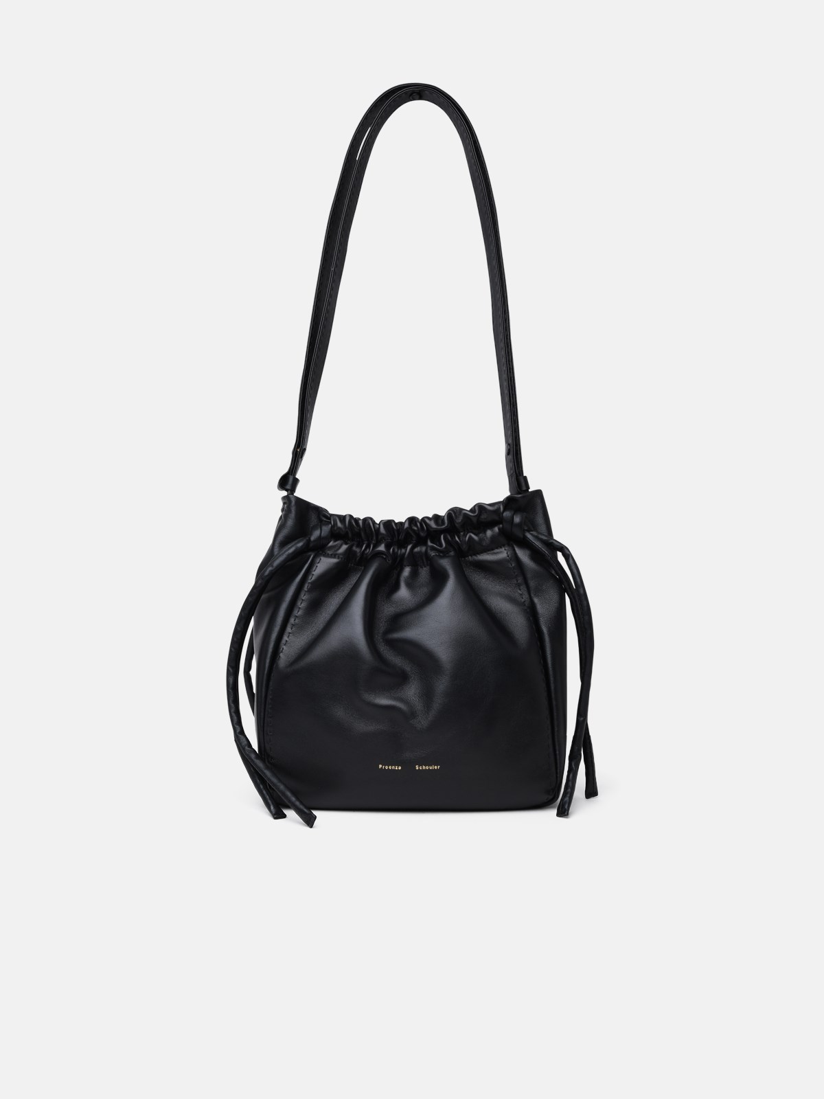 Proenza Schouler Black Leather Drawstring Bag