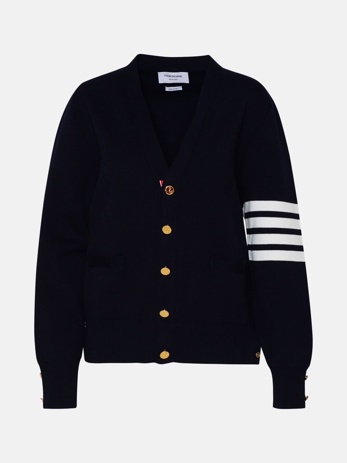 Thom Browne Navy Cotton Cardigan