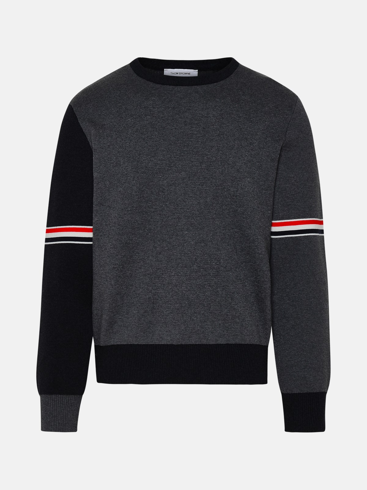 Thom Browne Gray Cotton Sweater In Grey