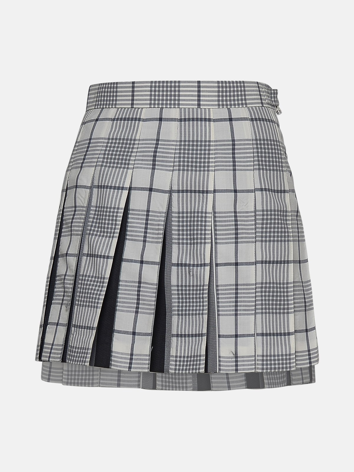 Thom Browne Kids' Gray Wool Blend Miniskirt In Grey