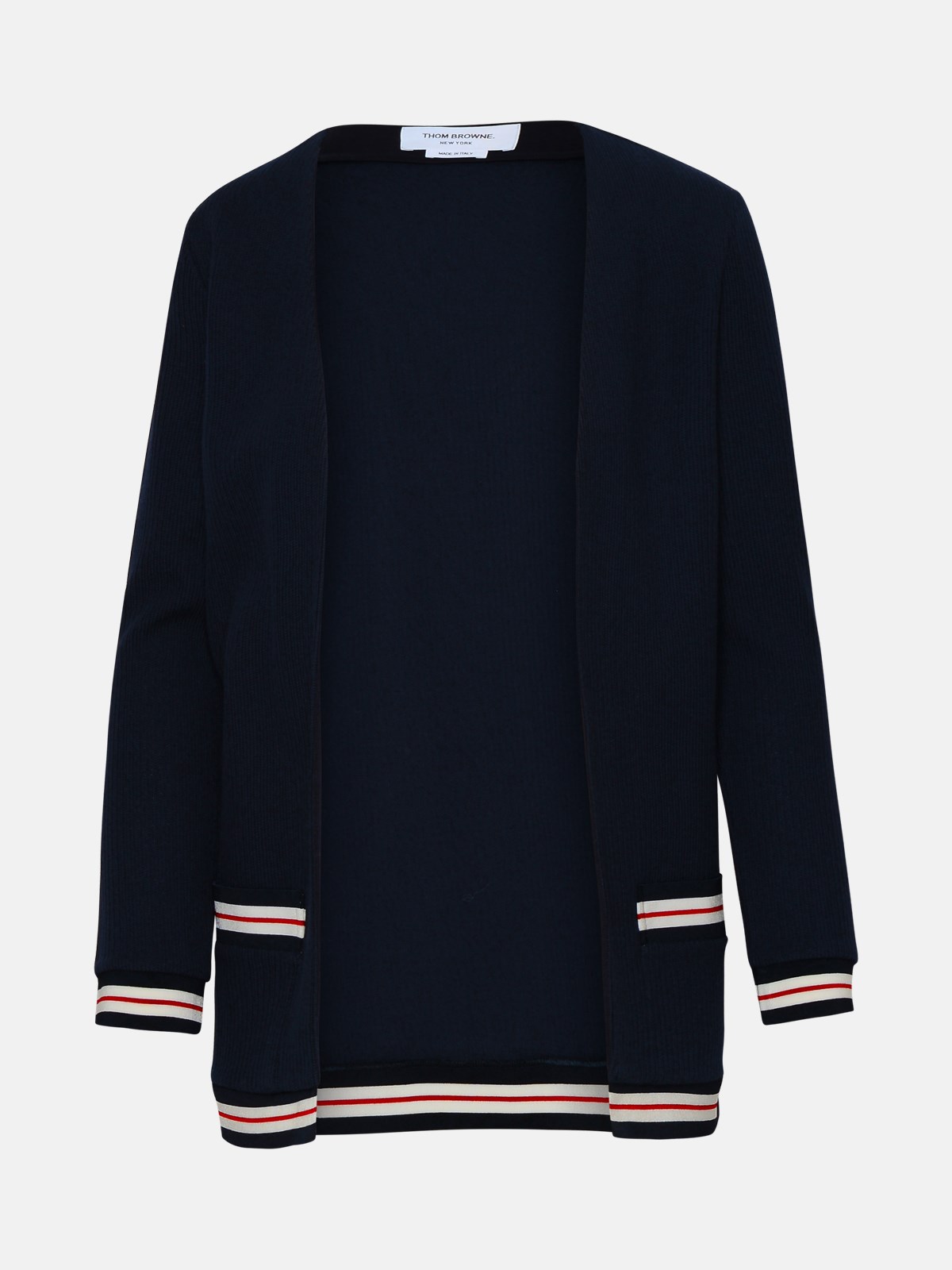 Thom Browne Blue Cotton Cardigan In Navy