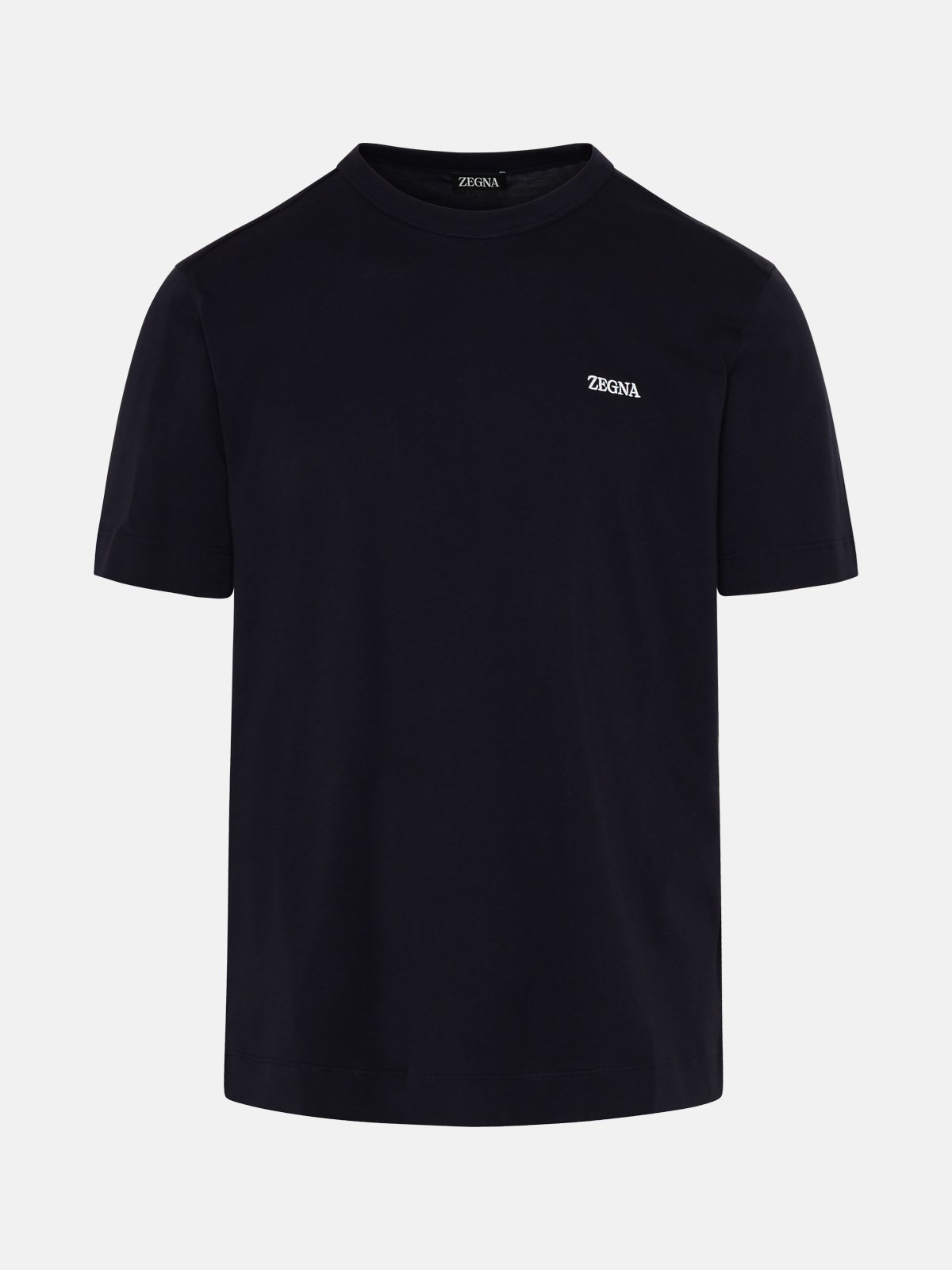 Zegna Navy Cotton T-shirt In Black