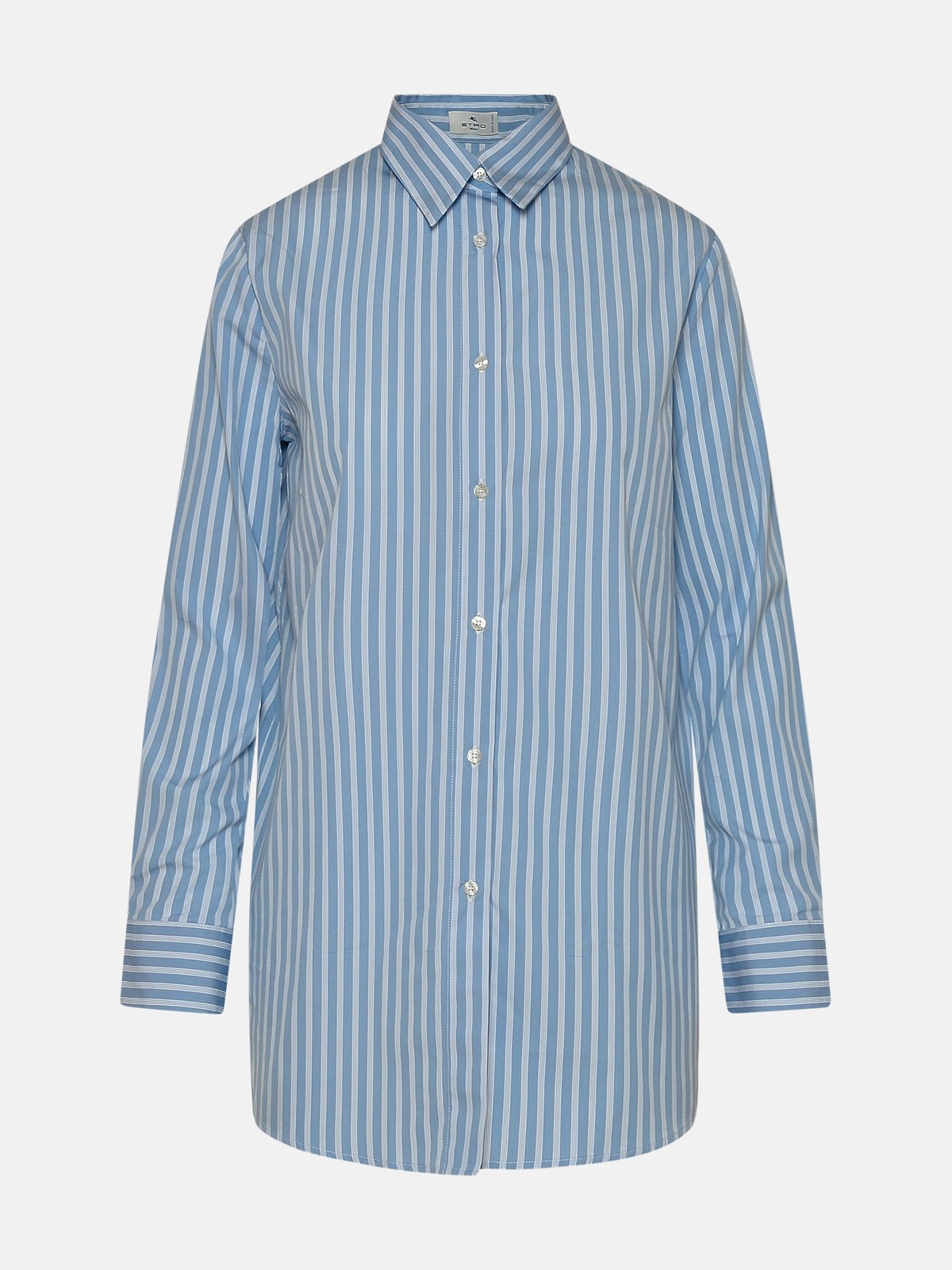 Etro Light Blue Striped Cotton Shirt
