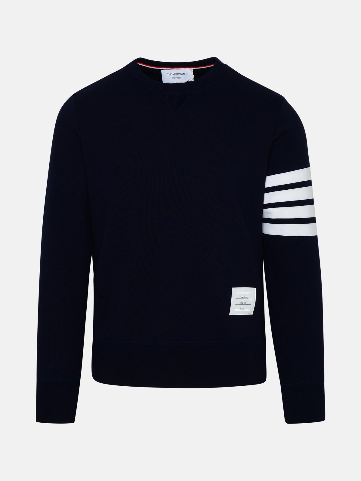 Thom Browne Felpa 4 Bar In Navy