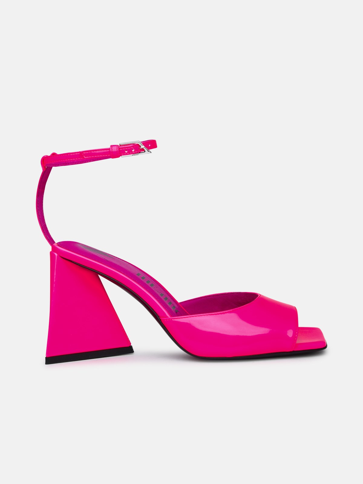 Attico Neon Fuchsia Leather Piper Sandals In Pink