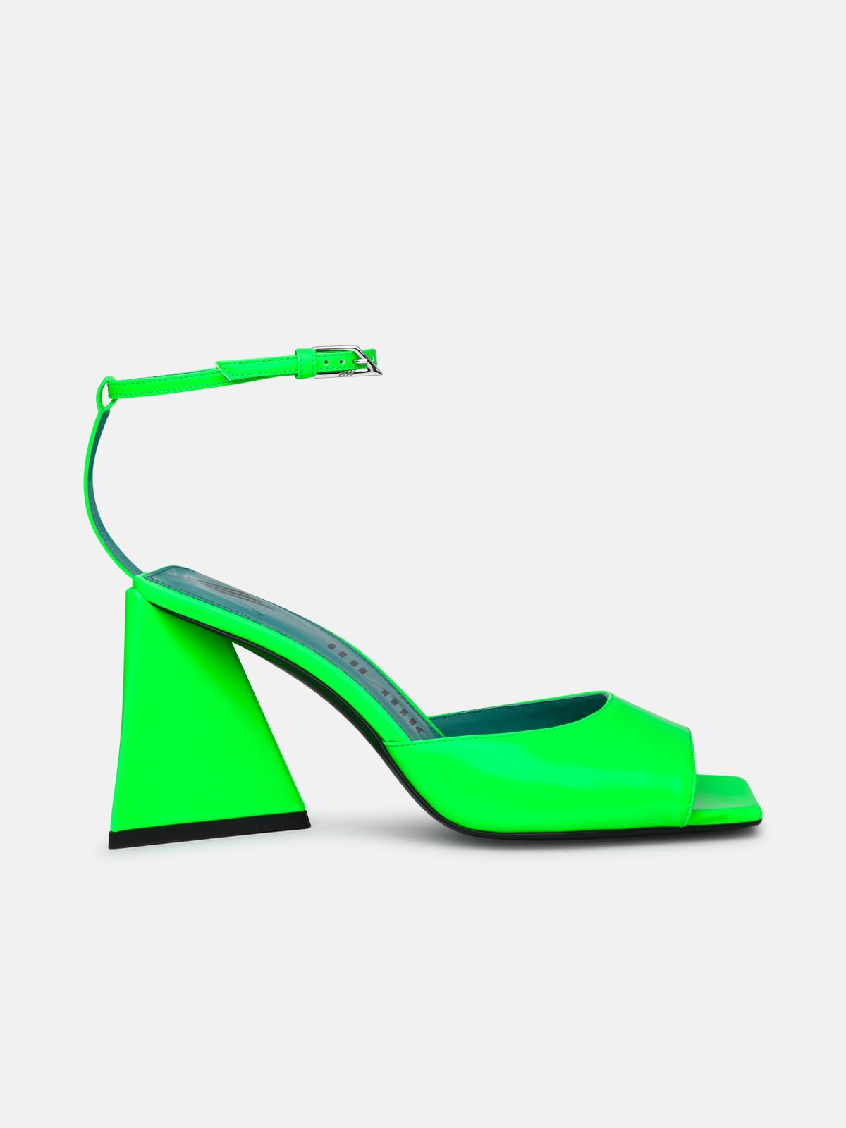 Attico Neon Green Leather Piper Sandals