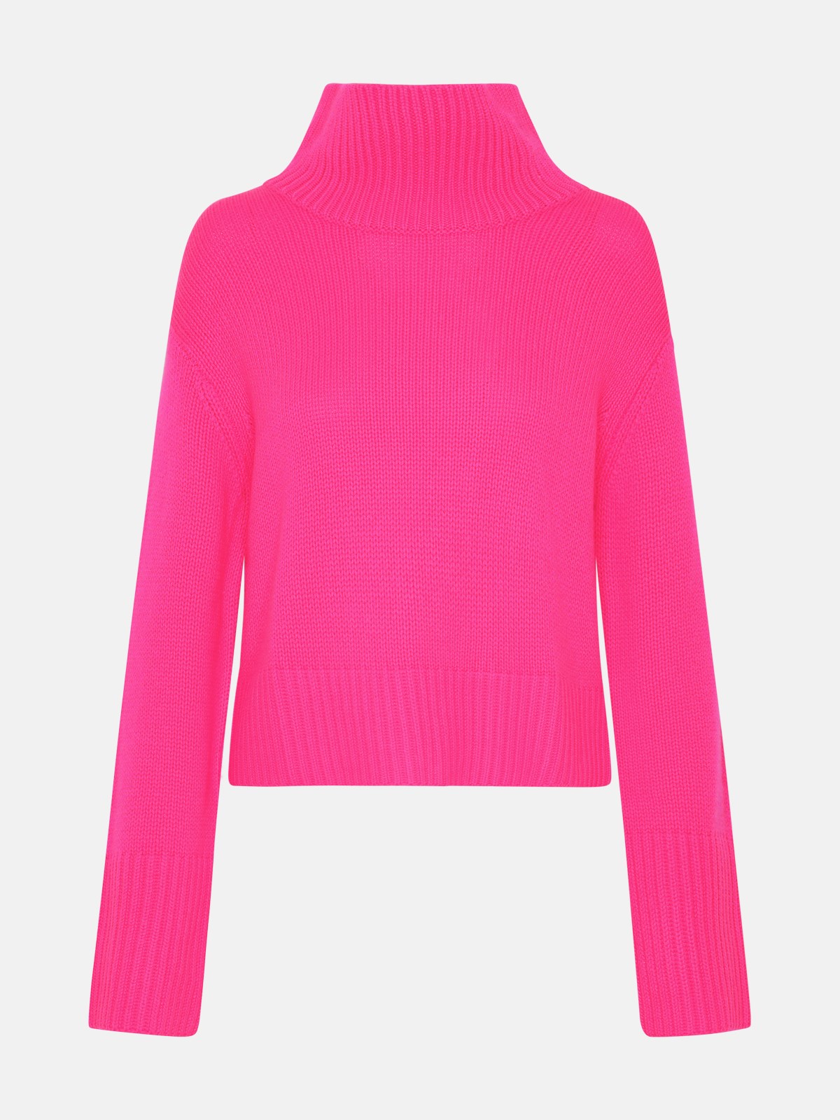 Lisa Yang Fuchsia Cashmere Fleur Turtleneck Sweater