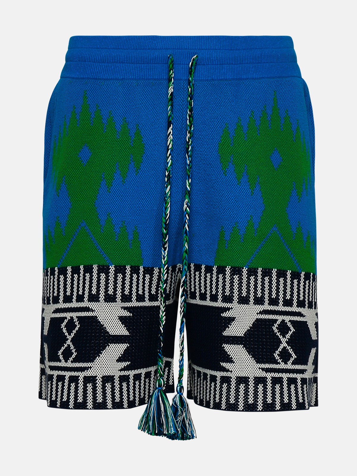 Alanui Blue Cotton Piqué Icon Bermuda Shorts
