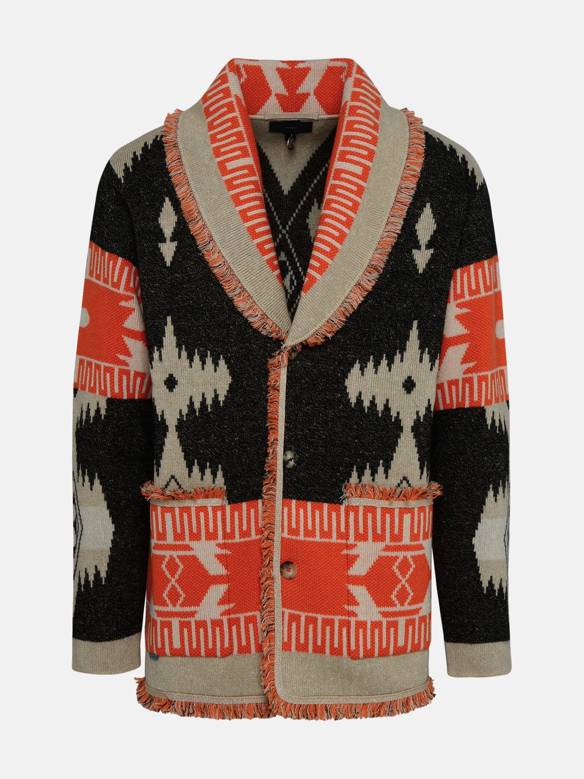 Alanui Cardigan Icon Jacquard In Orange
