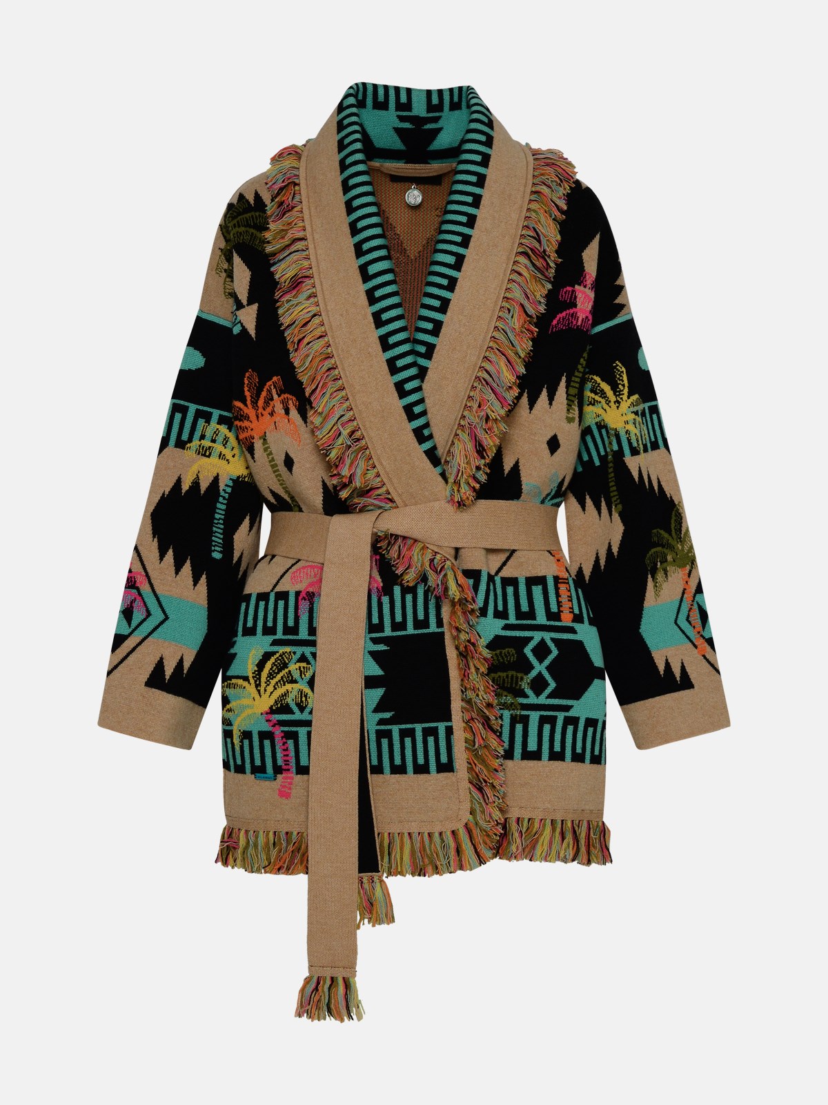 Alanui Palm Multi Wool Cardigan