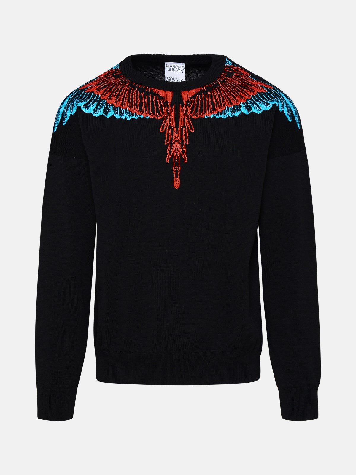 Marcelo Burlon County Of Milan Black Cotton Ali Sweater