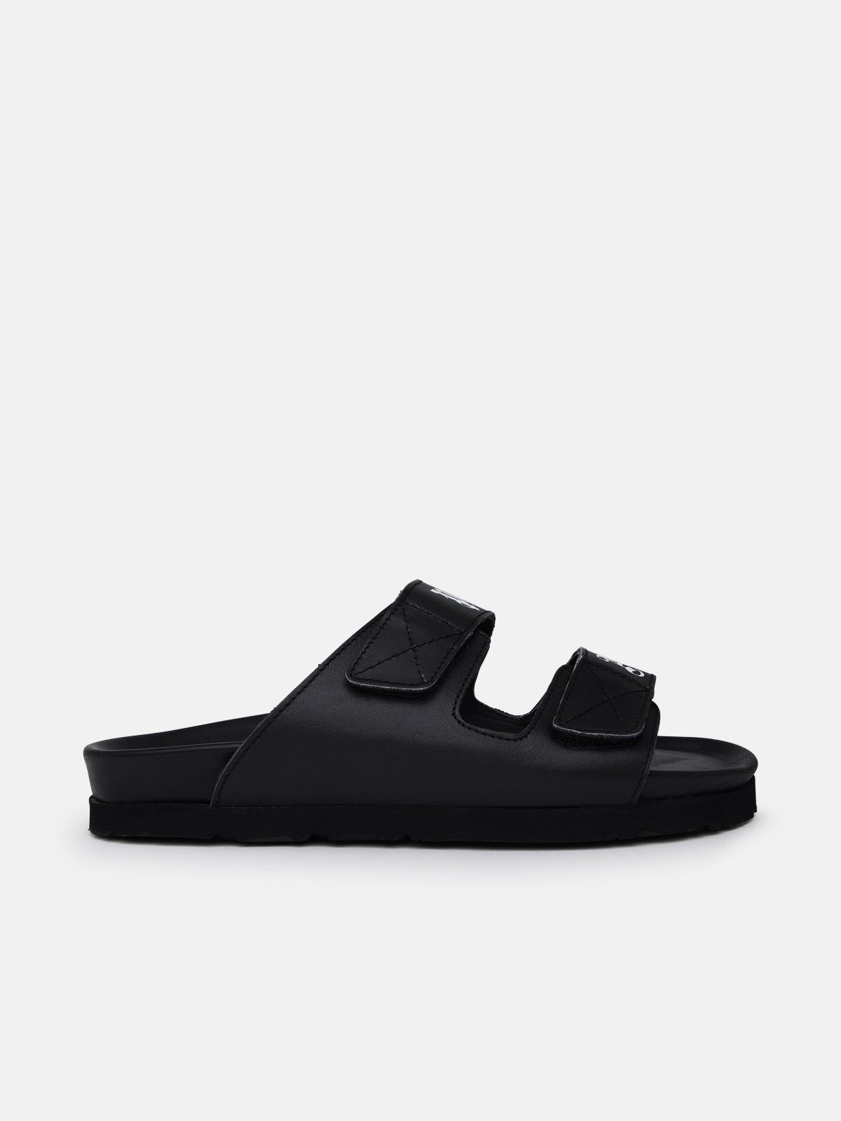 Shop Palm Angels Black Rubber Slippers