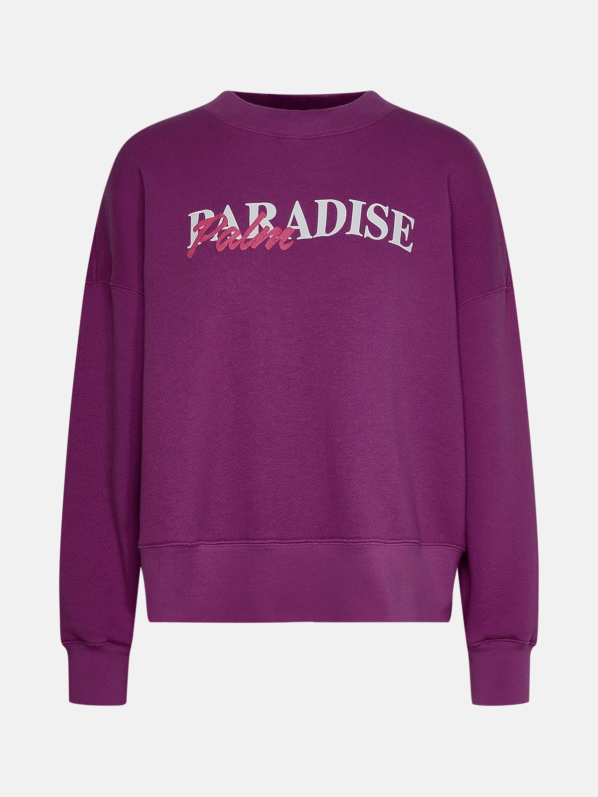 Palm Angels Purple Cotton Sweatshirt In Violet