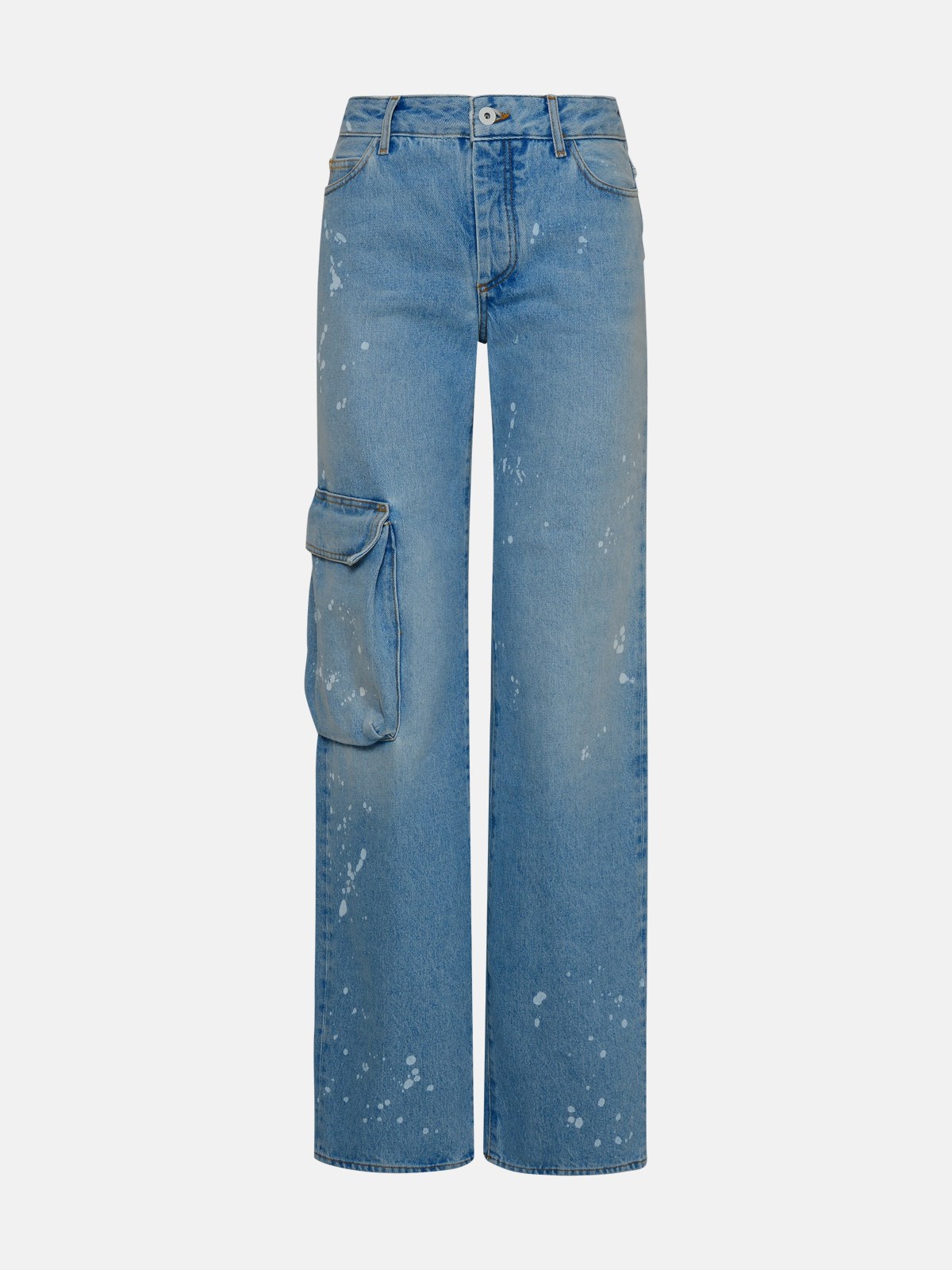 Off-white Kids' Blue Cotton Jeans In Light Blue