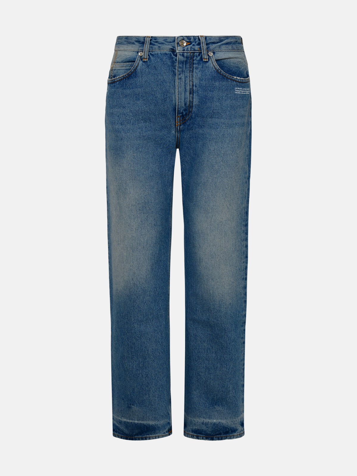 Shop Off-white Corporate Azure Cotton Denim Jeans In Blue