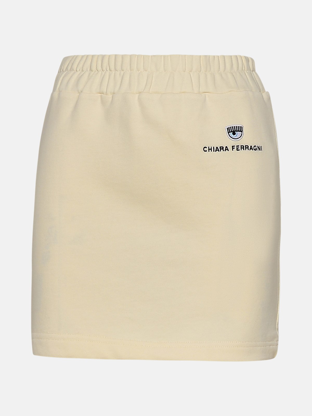 Shop Chiara Ferragni Cream Cotton Skirt