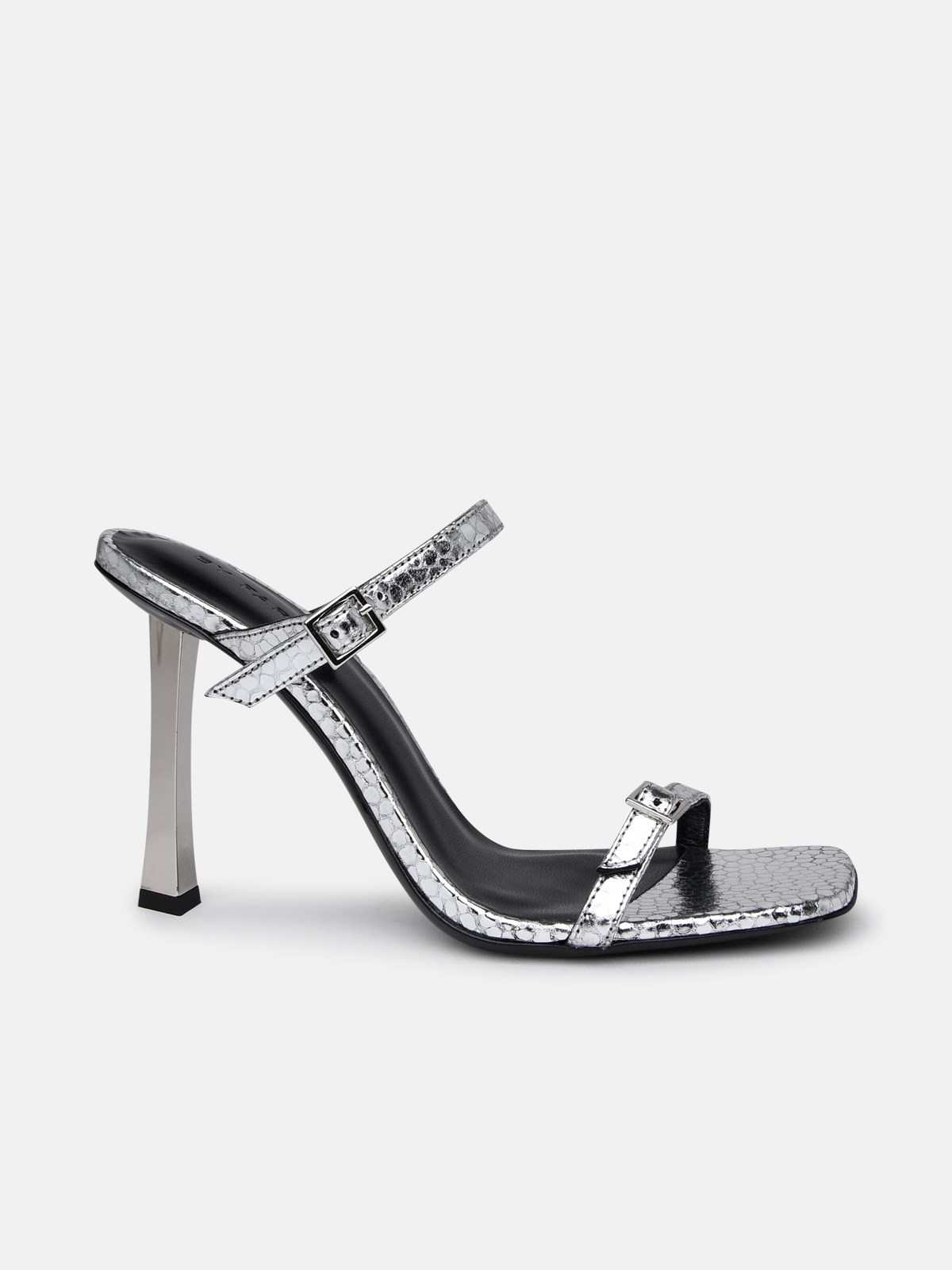 By Far Silver Leather Sandals