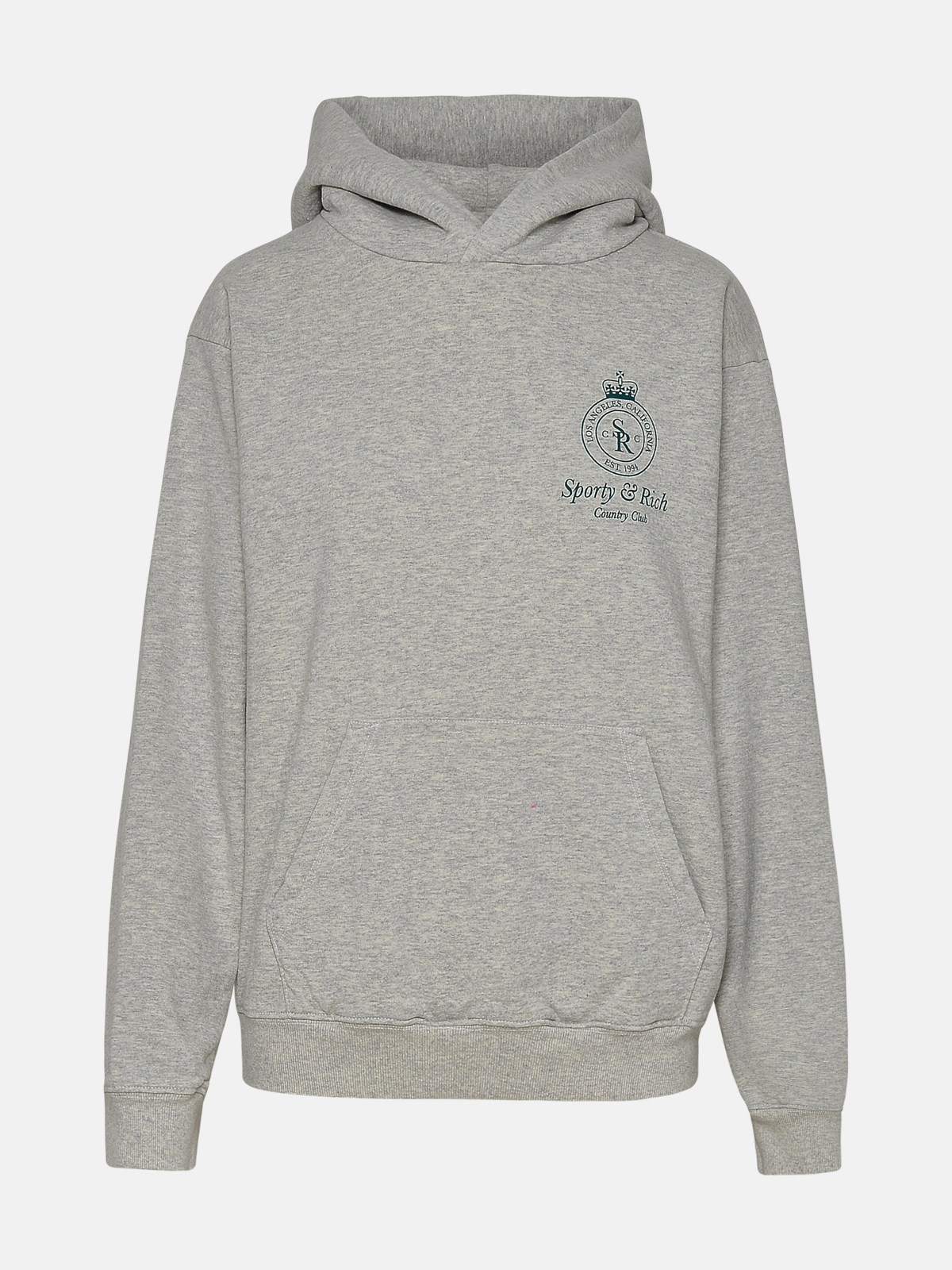 Sporty And Rich Gray Cotton Sweatshirt In Green
