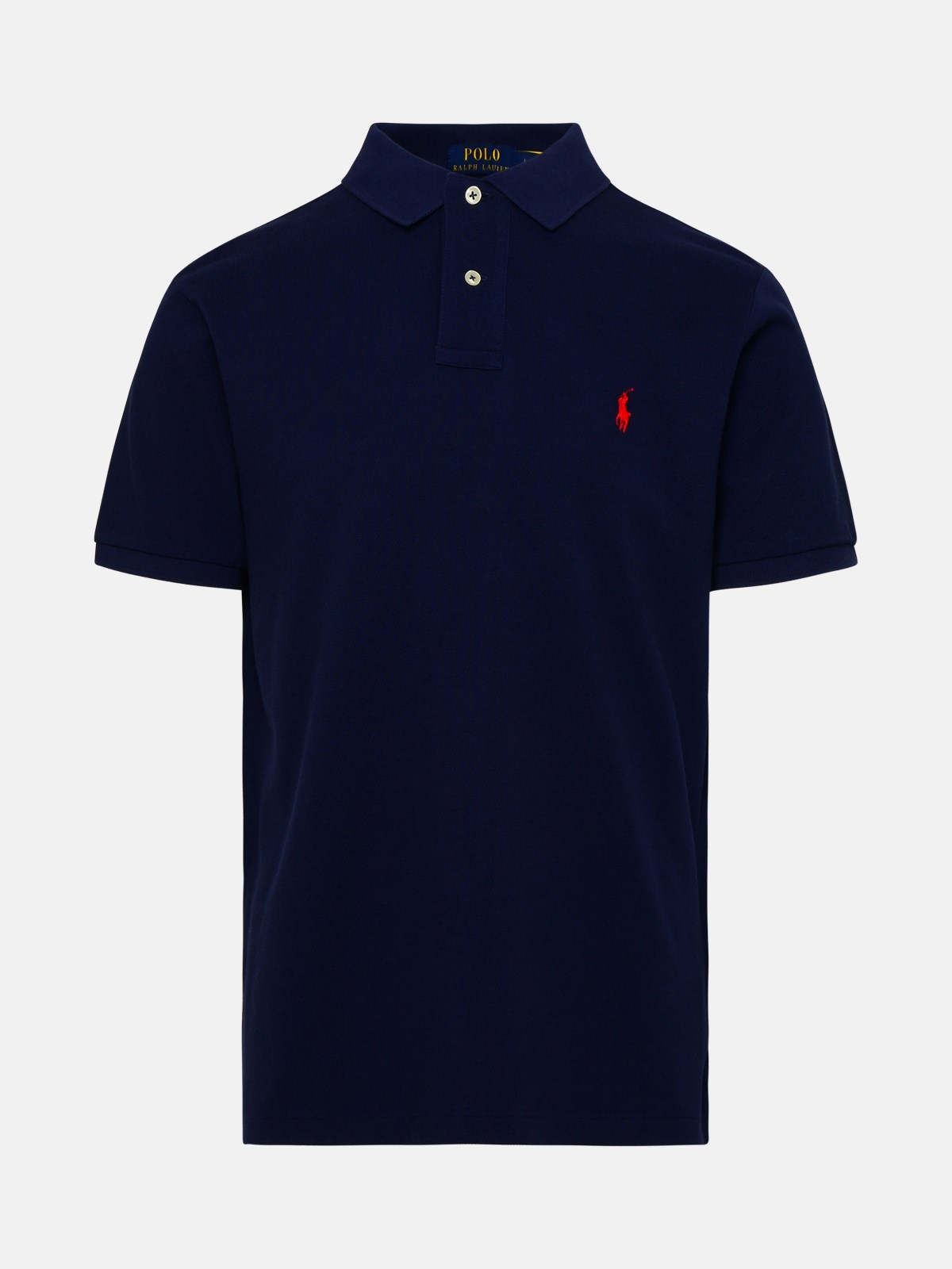Polo Ralph Lauren Blue Cotton Polo Shirt In Navy