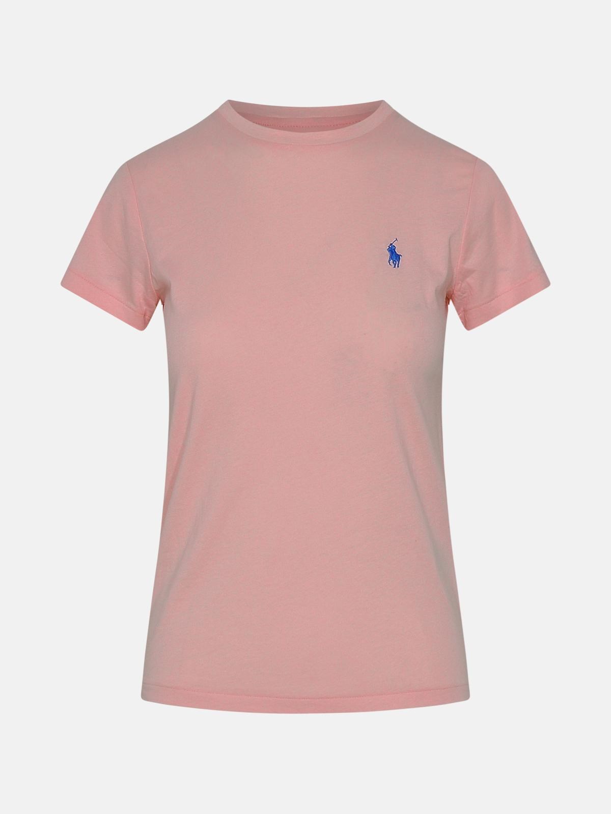 Polo Ralph Lauren Logo Cotton T-shirt In Pink