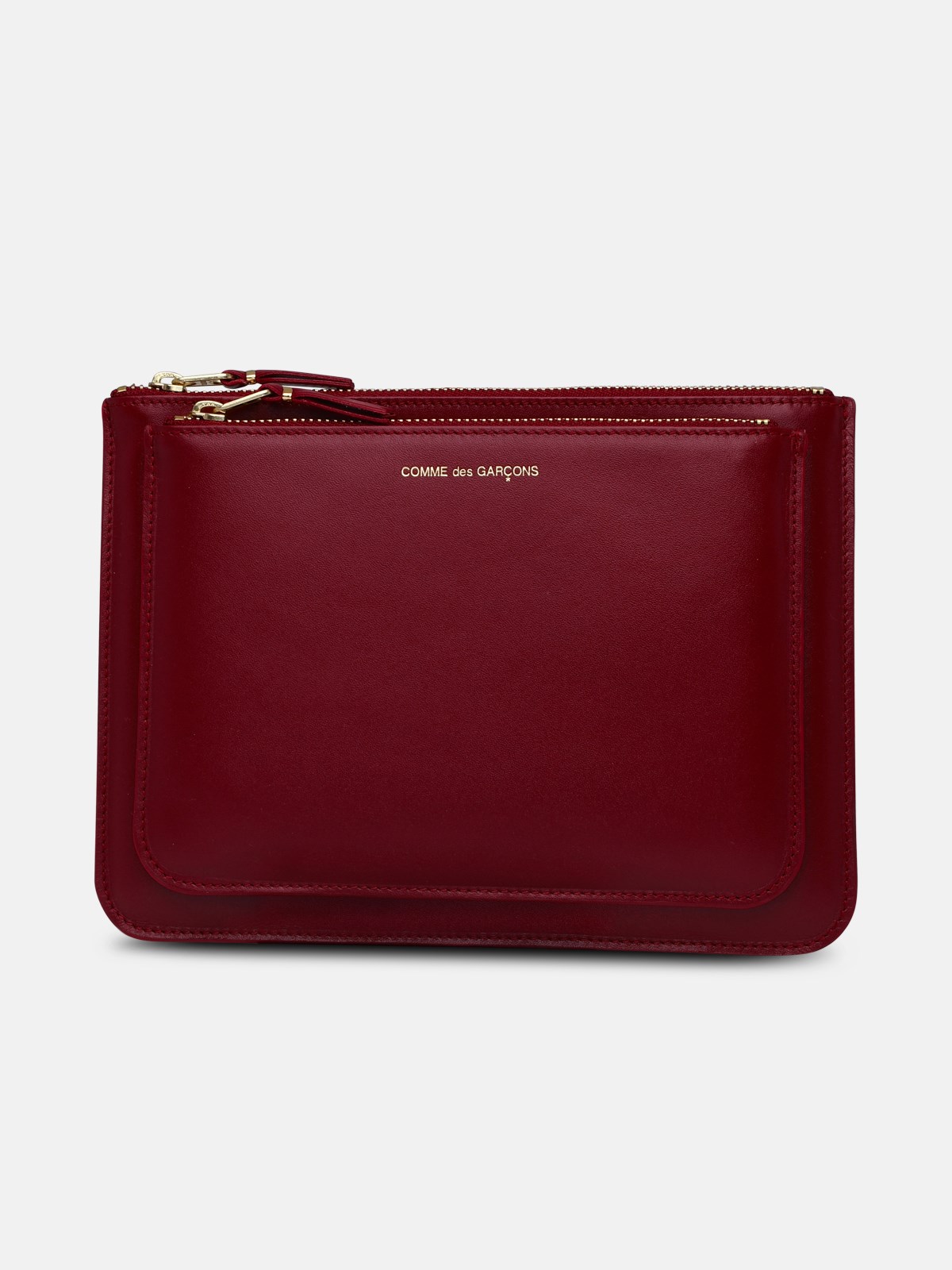 Comme Des Garçons Burgundy Leather Envelope Bag In Red