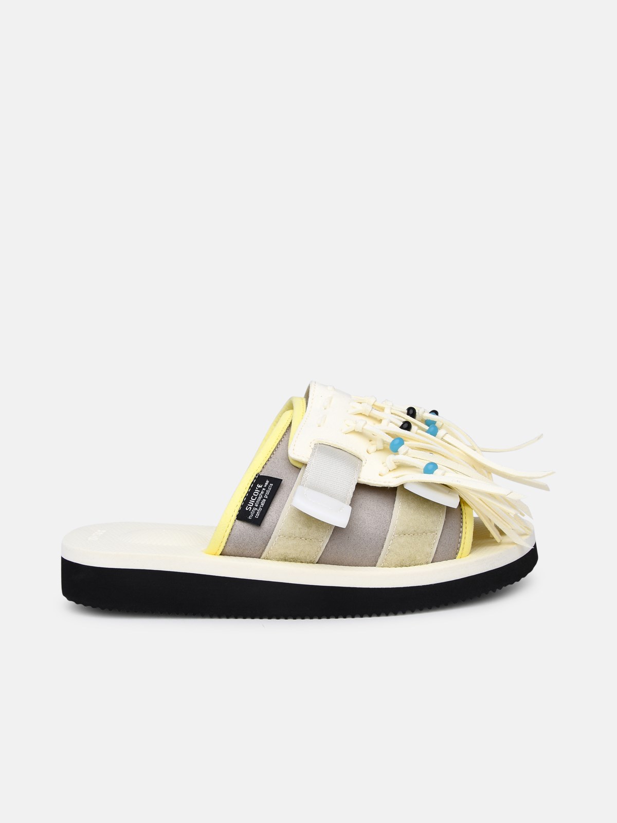 Suicoke Hoto Cab Slipper In Ivory Synthetic Leather In White