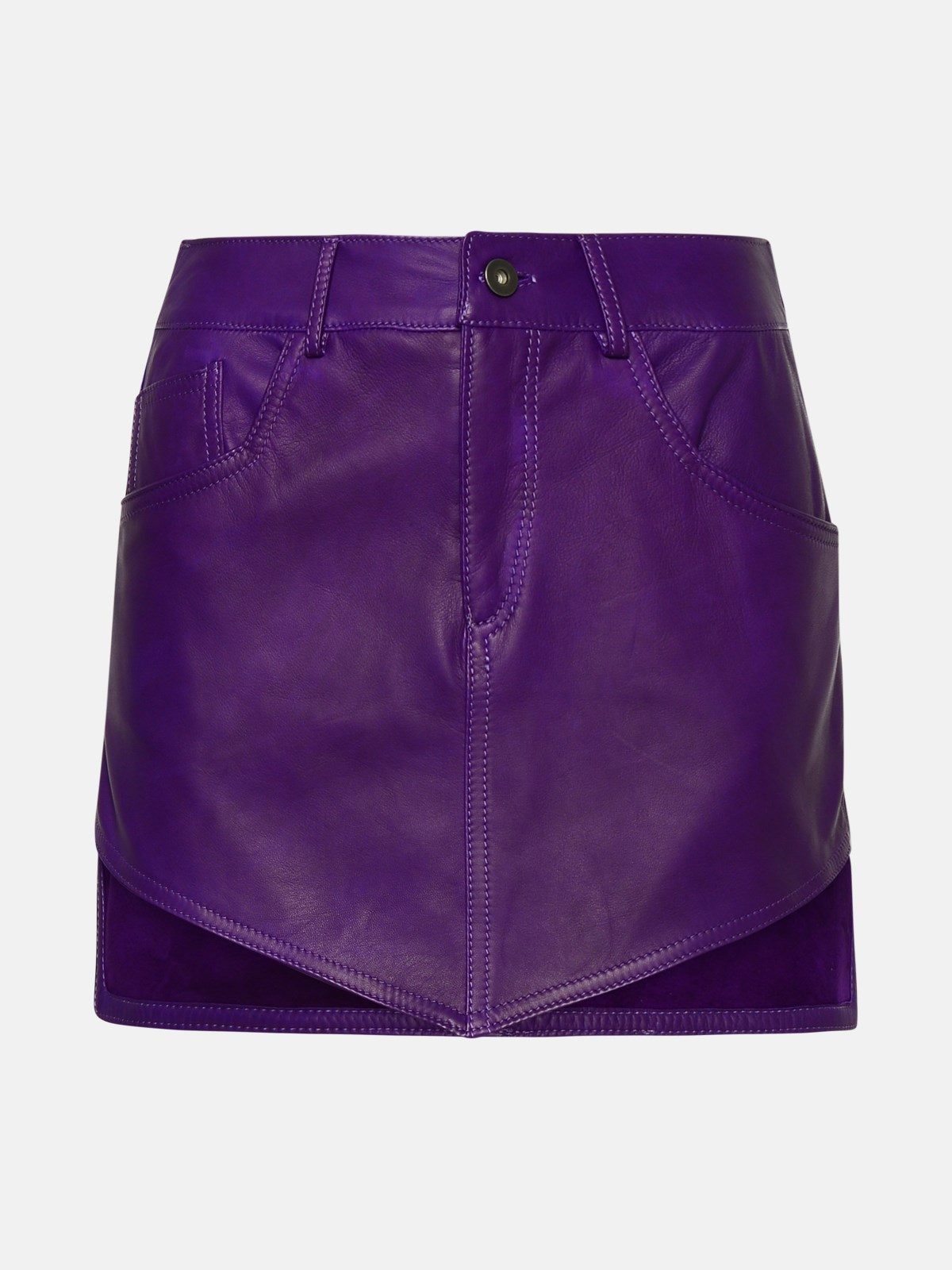 Shop Salvatore Santoro Purple Leather Miniskirt In Violet