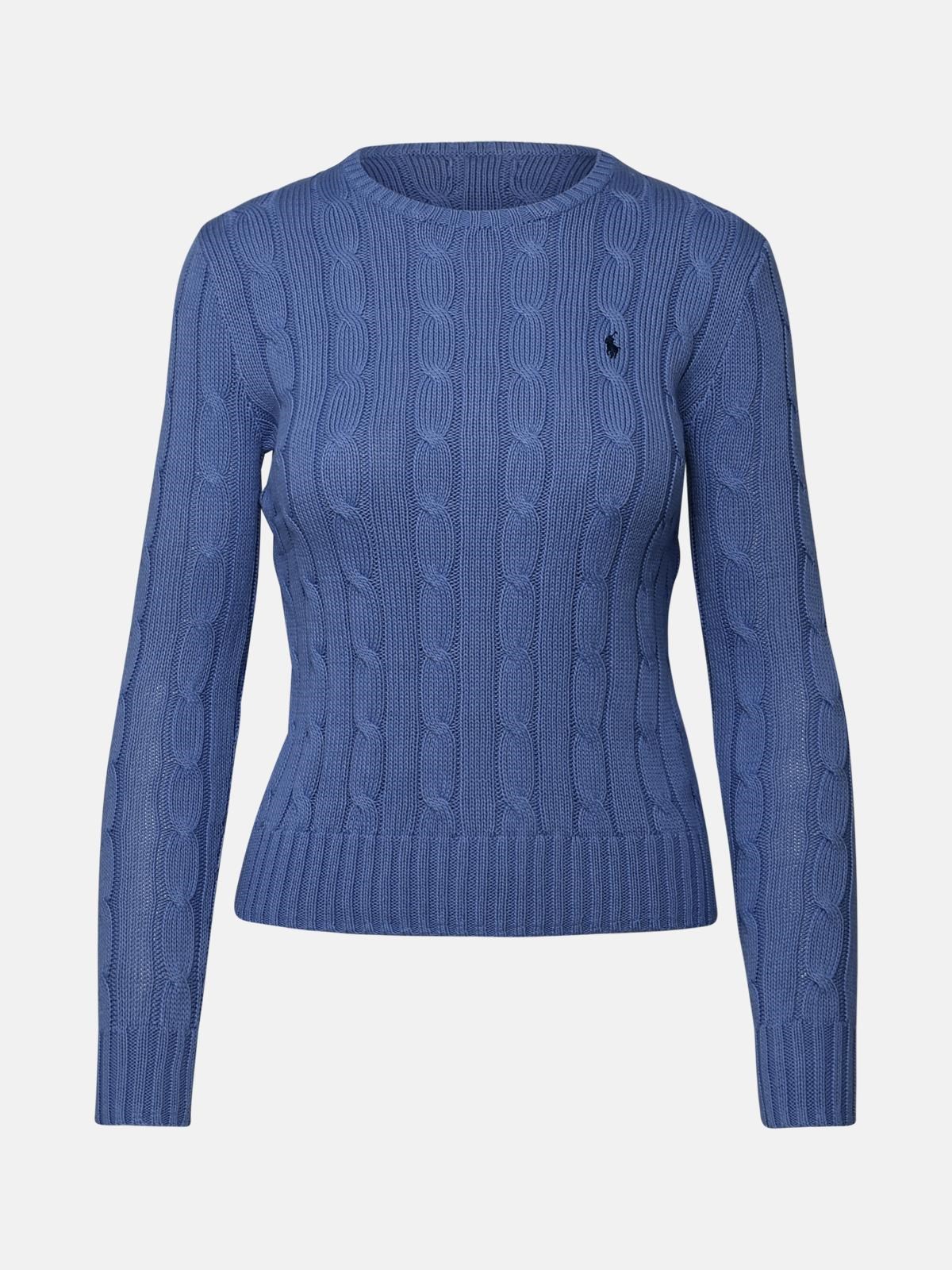 Polo Ralph Lauren Lavender Cotton Sweater In Blue