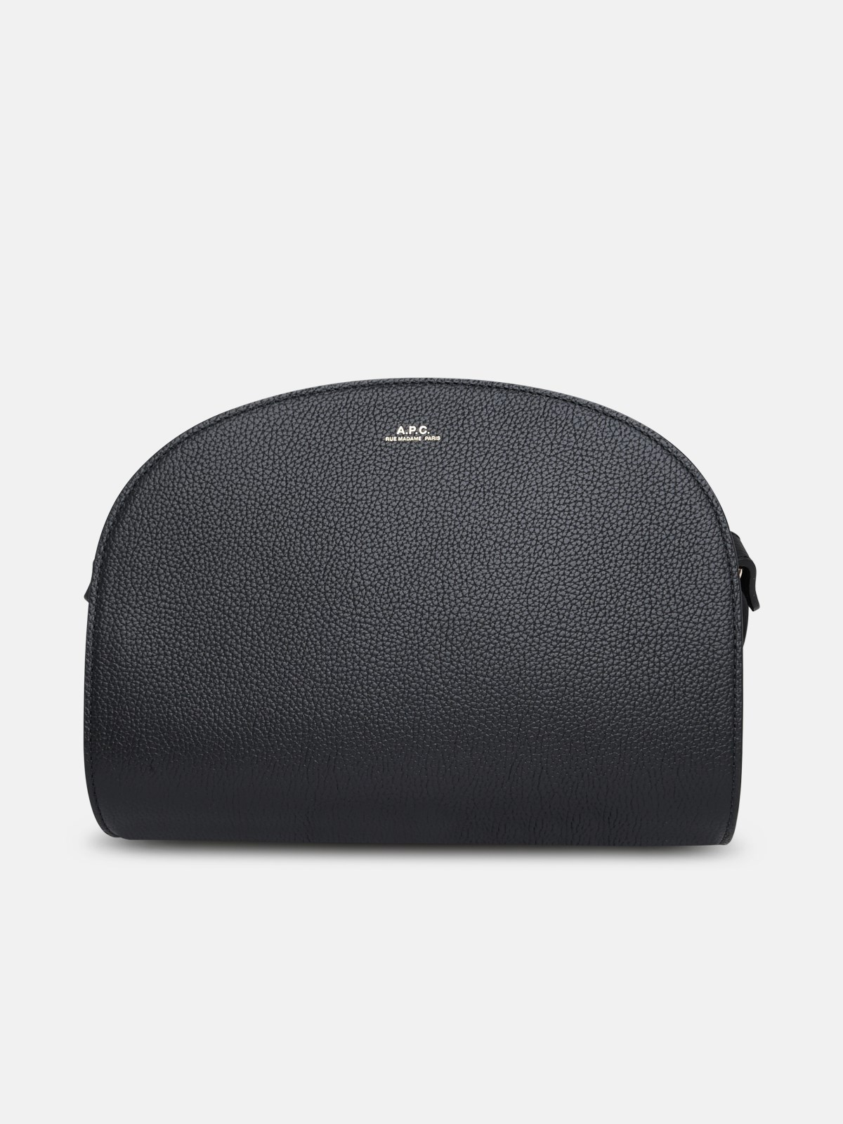 A.p.c. Demi-lune Shoulder Strap In Black Hammered Leather