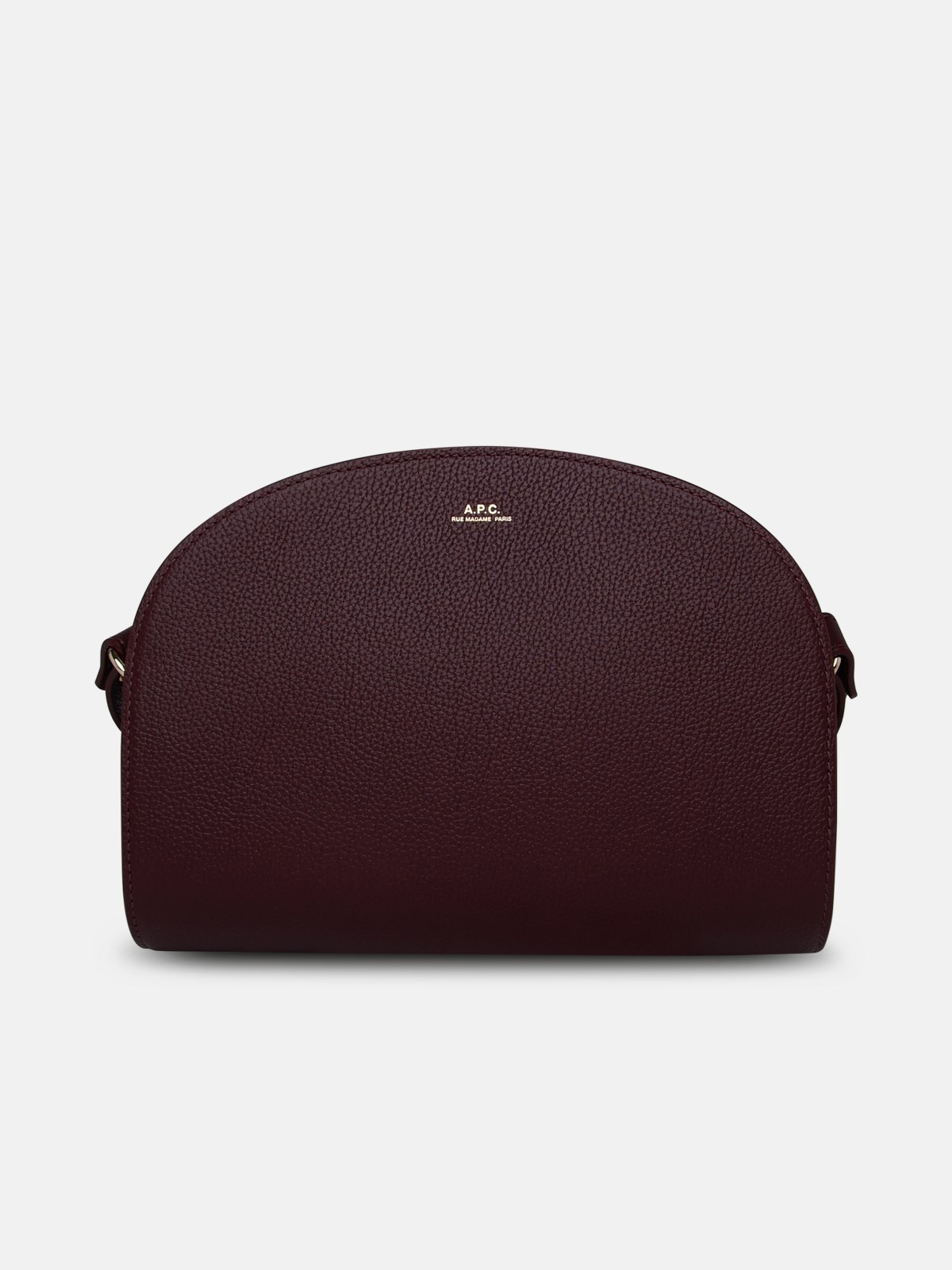 Apc Demi-lune Crossbody Bag In Burgundy Hammered Leather In Bordeaux