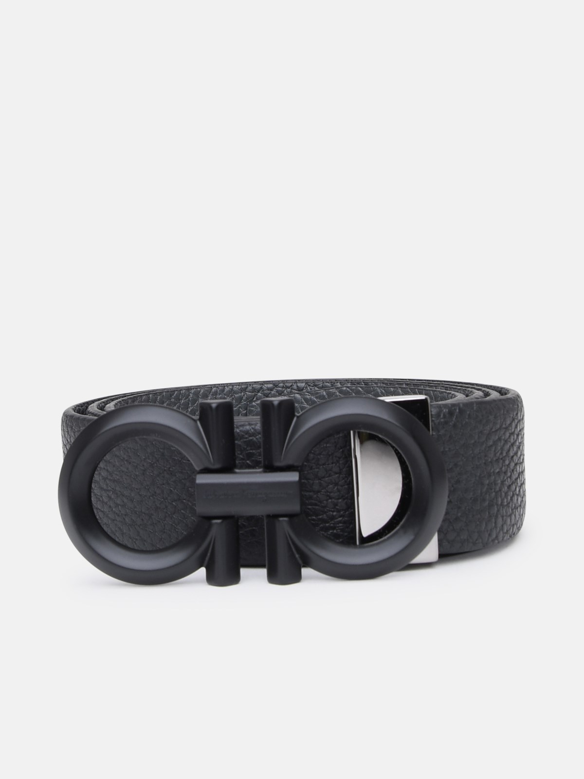 Shop FERRAGAMO Reversible Leather Gunmetal Belt