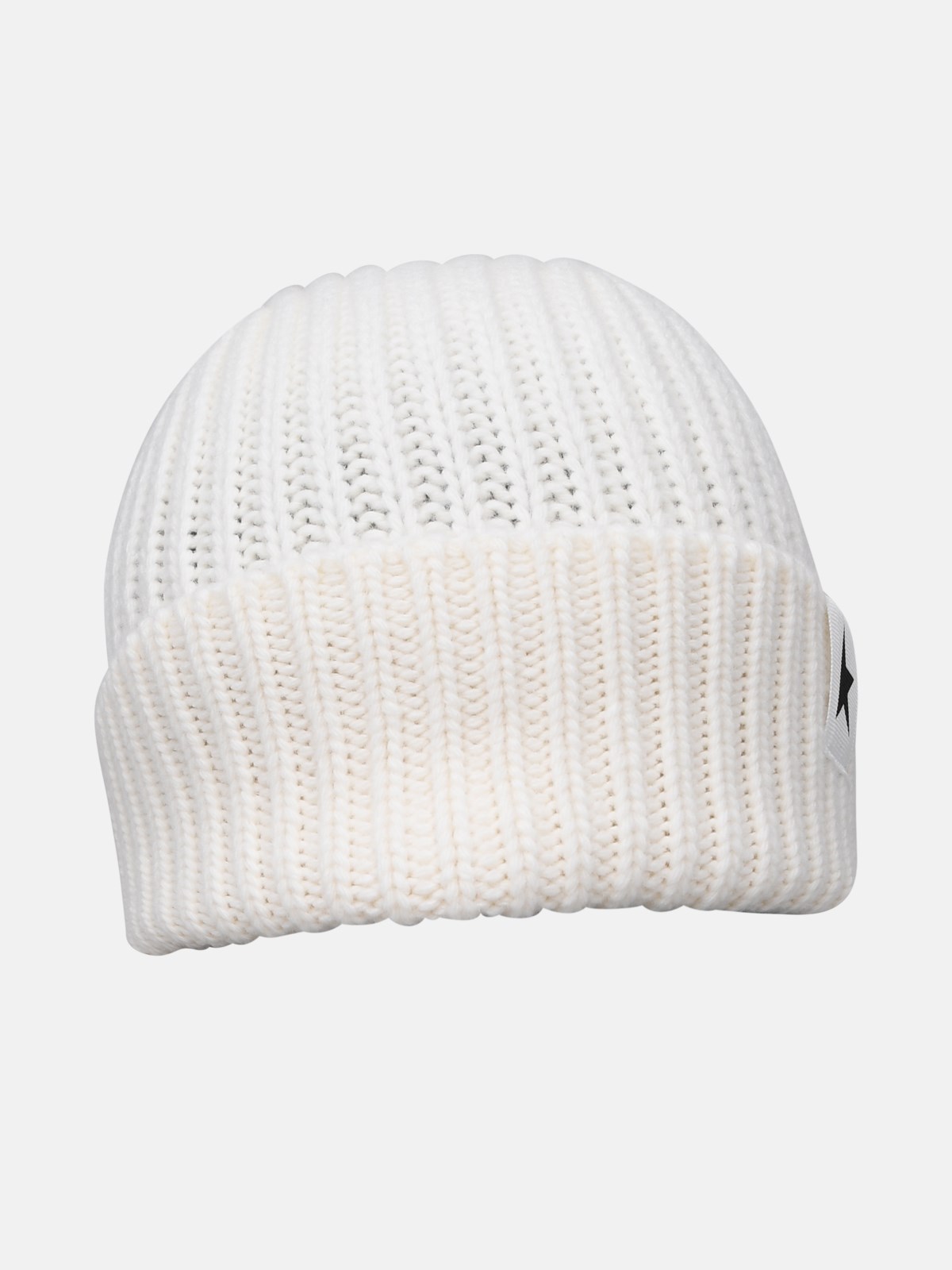 Golden Goose Ivory Wool Beanie In White