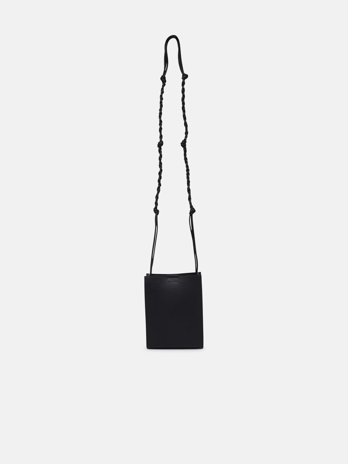 Jil Sander Black Leather Tangle Crossbody Bag
