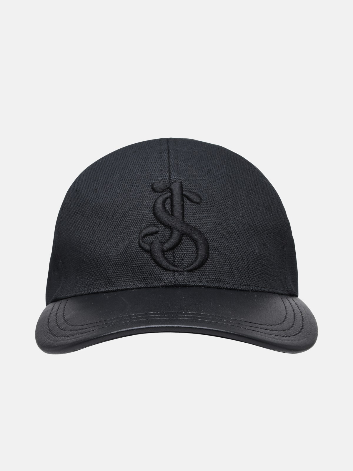 Jil Sander Black Linen Blend Cap