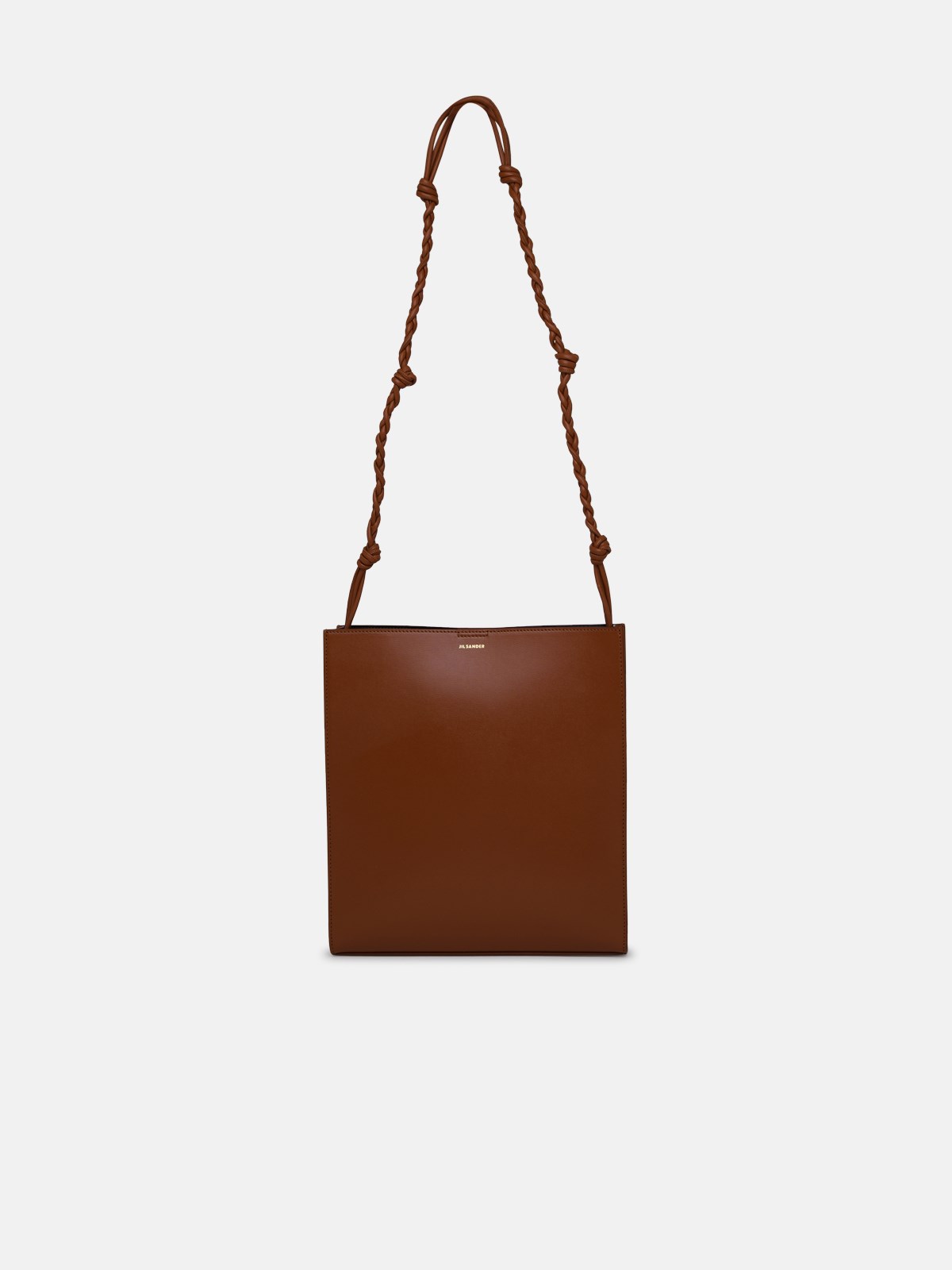 Jil Sander Brown Leather Midi Tangle Bag