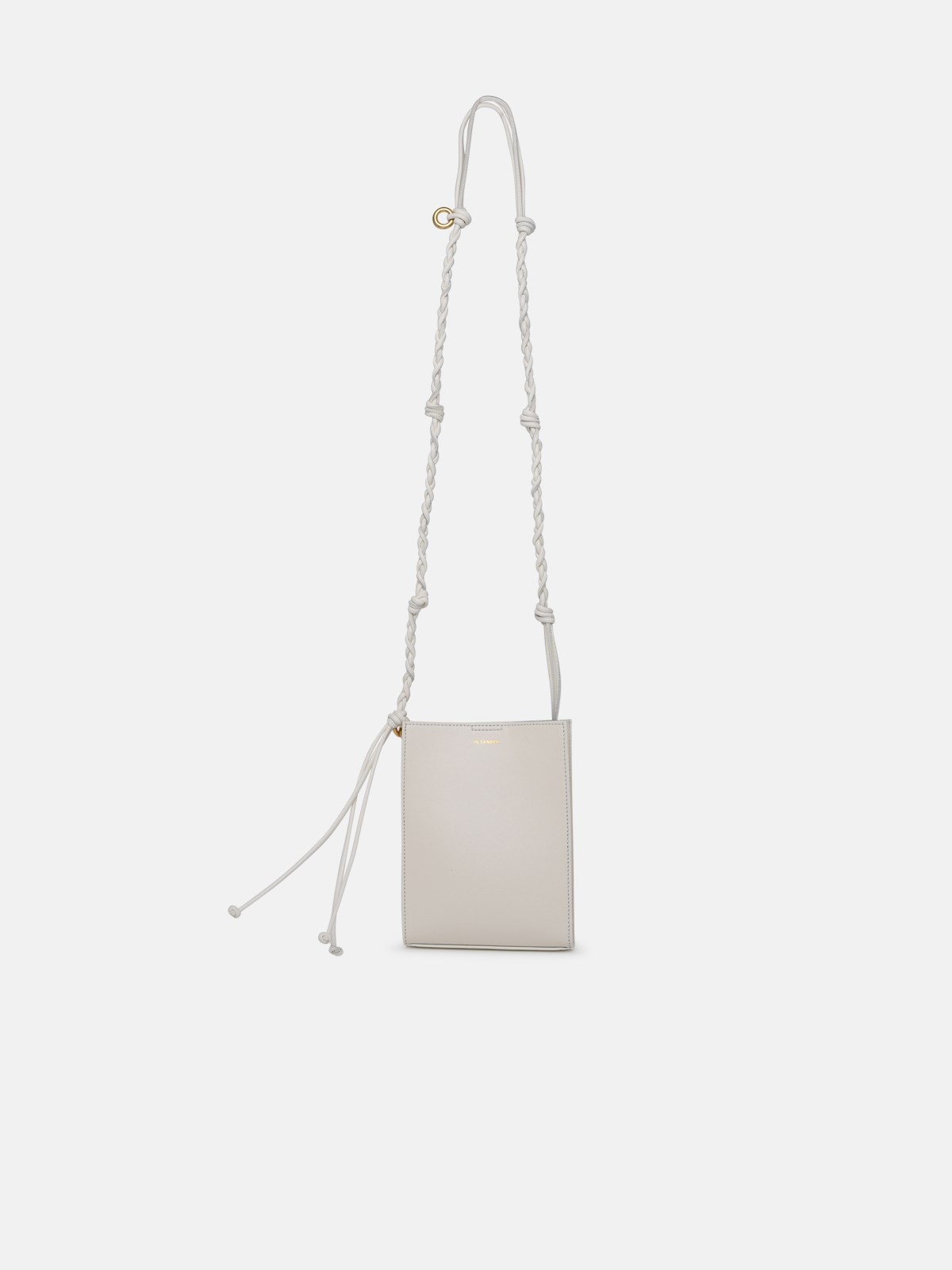 Jil Sander White Leather Tangle Ring Crossbody Bag