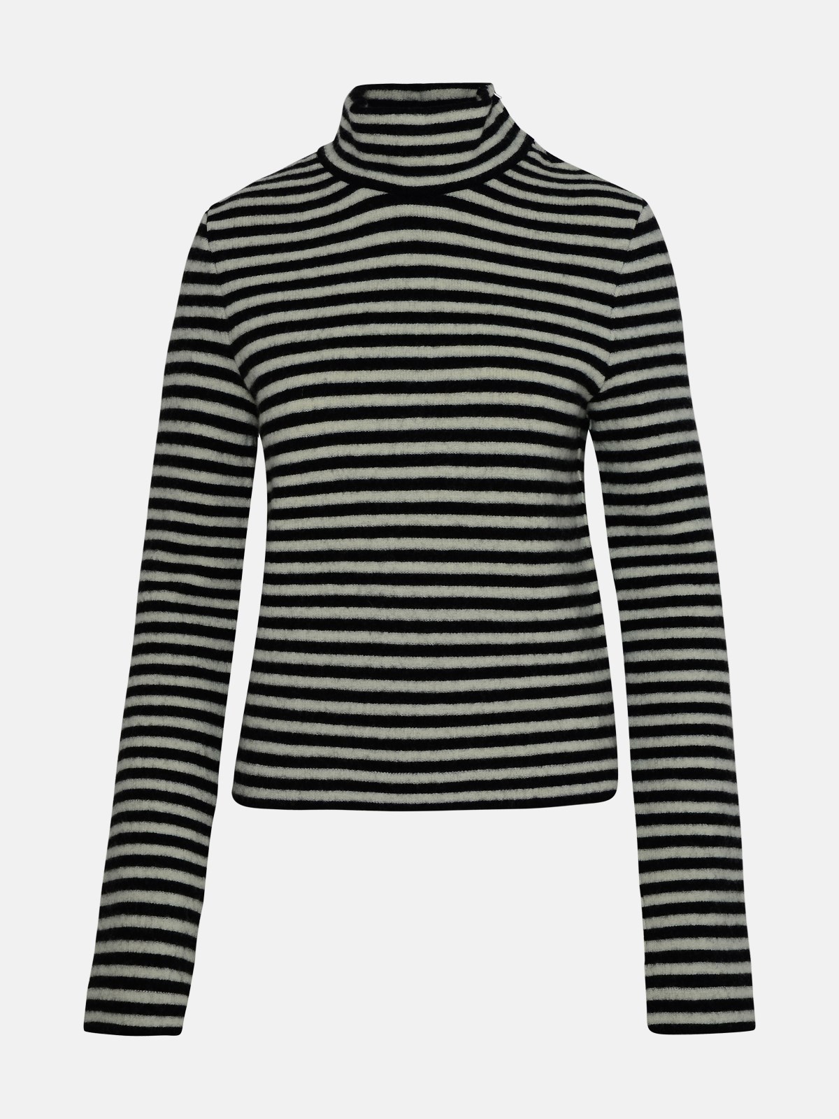 Jil Sander Dolcevita Rigata Logo In Black