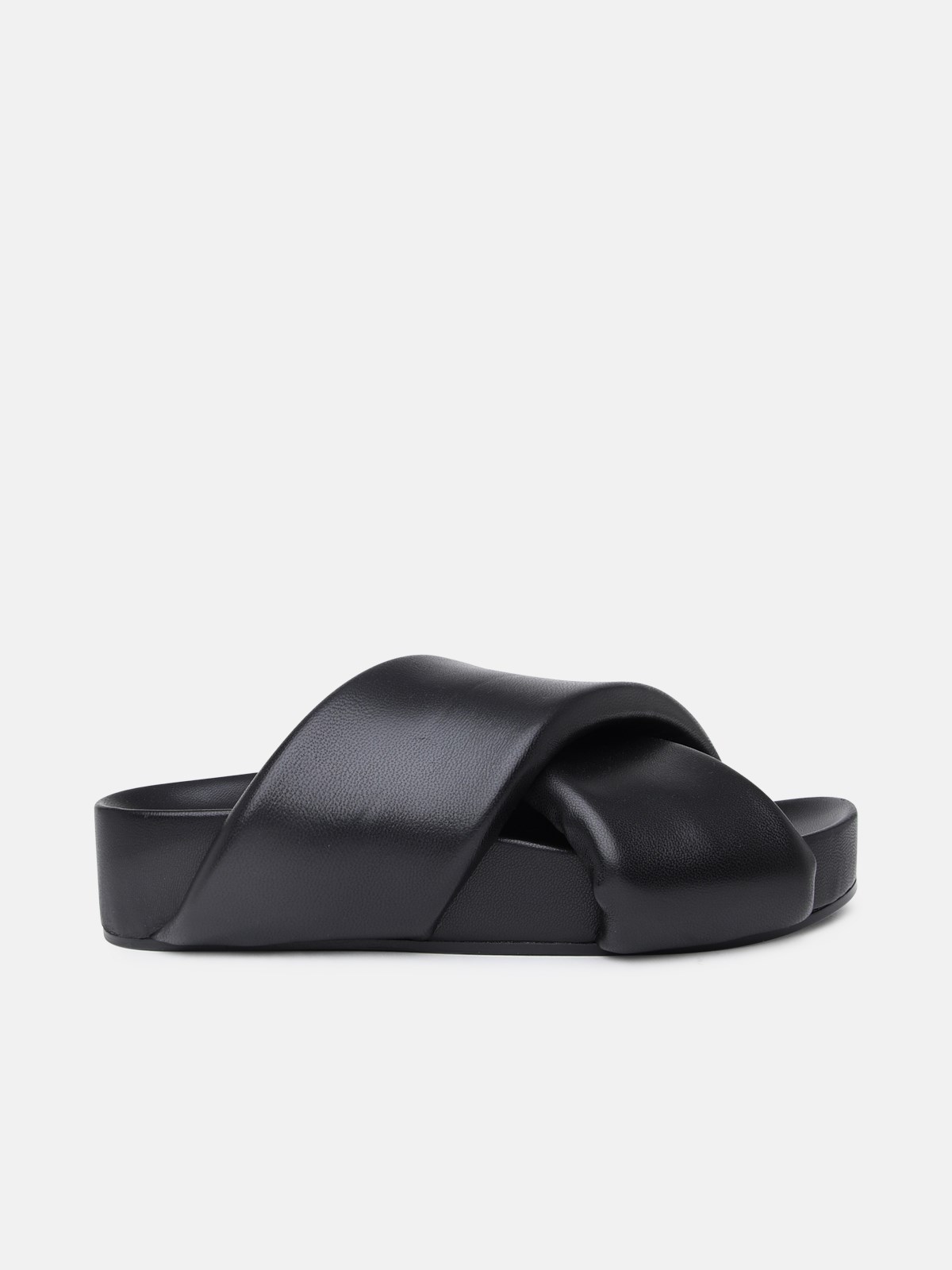 Jil Sander Flip Flops In Black Leather