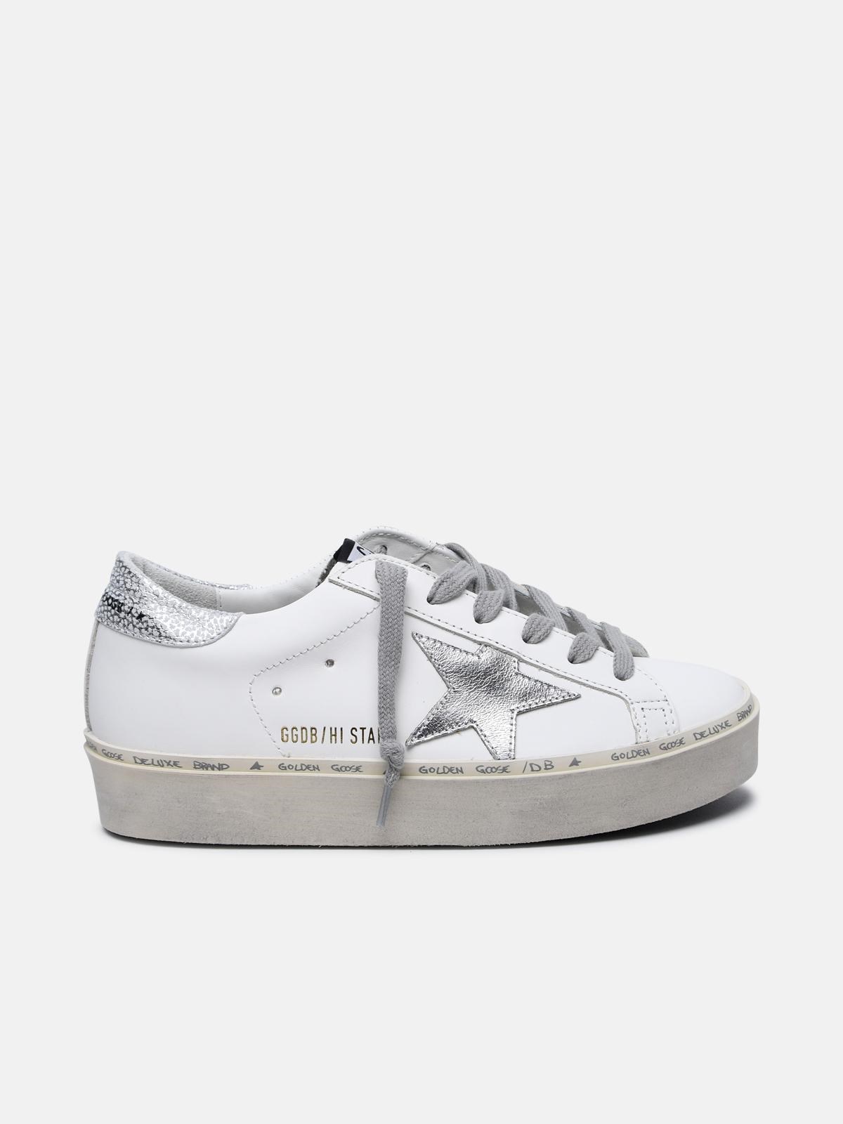 GOLDEN GOOSE Hi Star Sneakers In White Leather