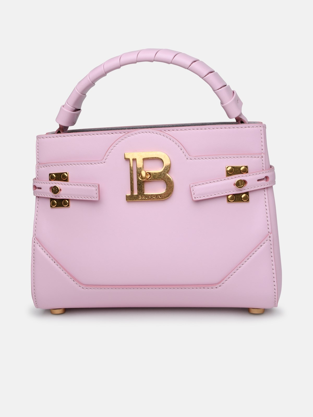 Balmain Bbuzz 22 Rose Leather Bag In Pink