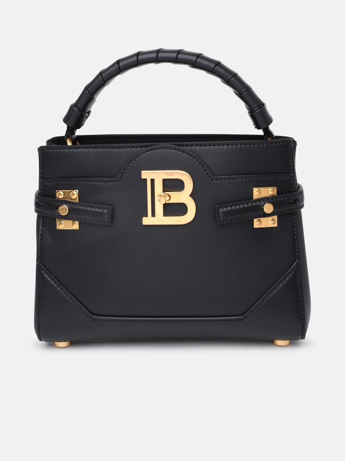 Balmain Black Leather Bbuzz 22 Bag