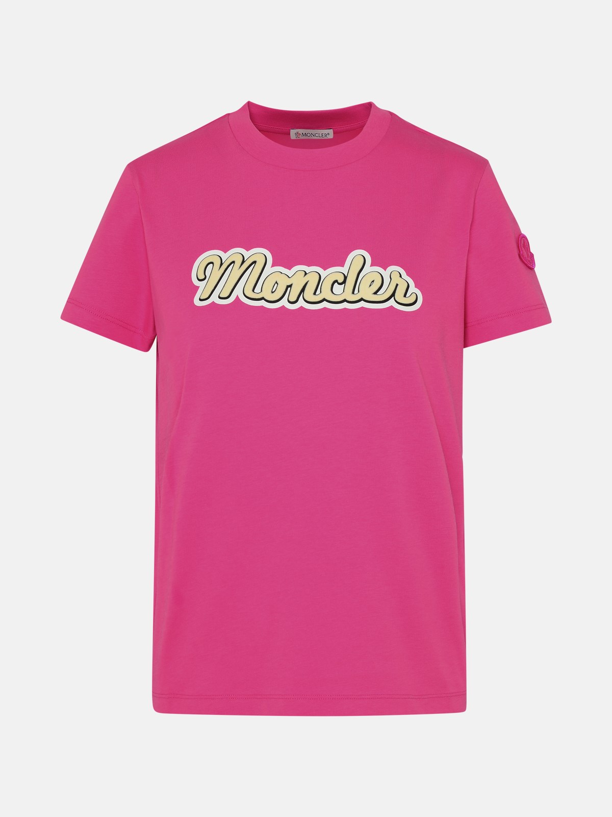 Moncler T-shirt Logo In Fuchsia