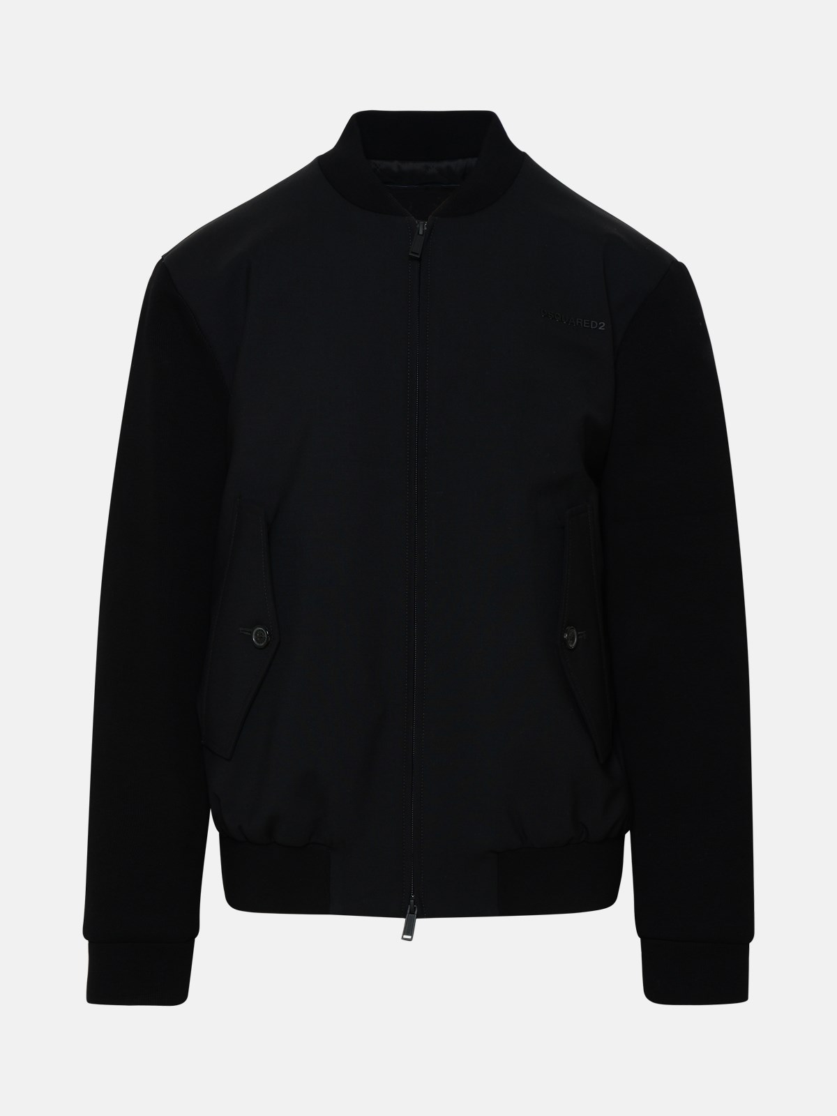 Dsquared2 Black Wool Bomber Jacket
