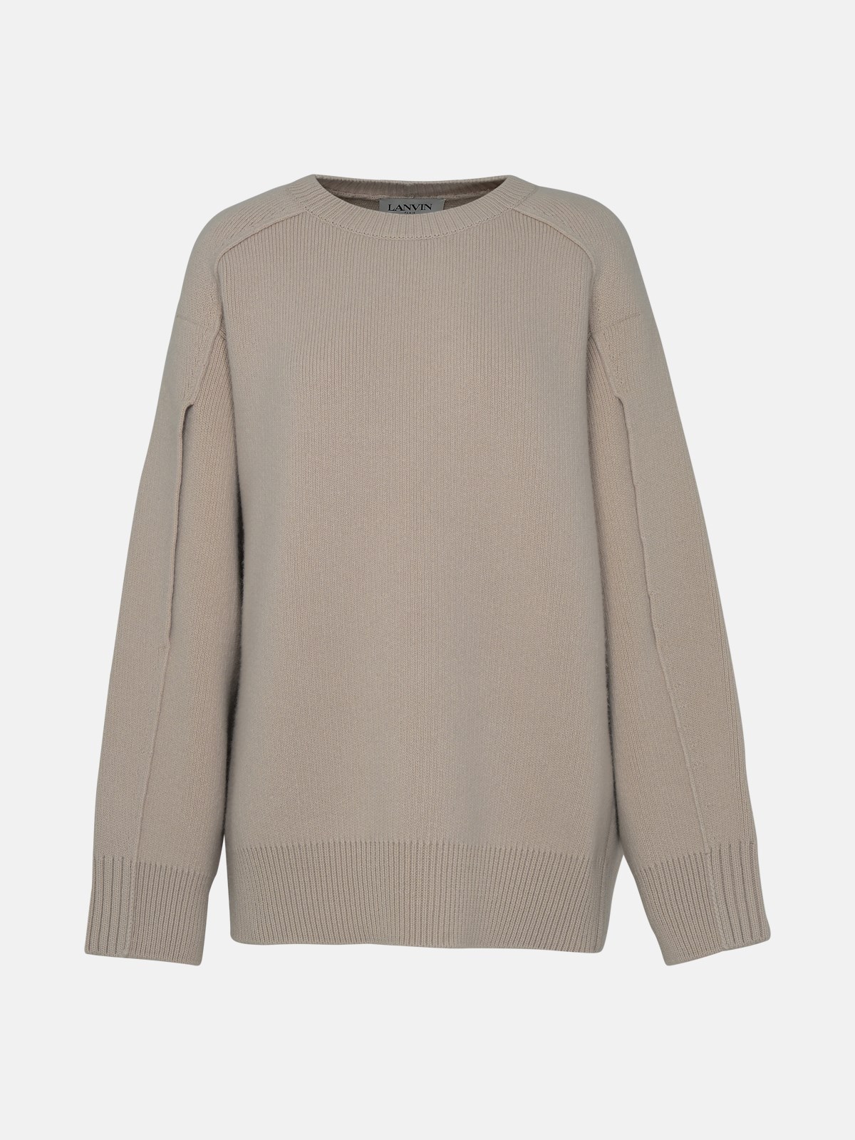 Lanvin Black Cashmere Blend Sweater In Cream