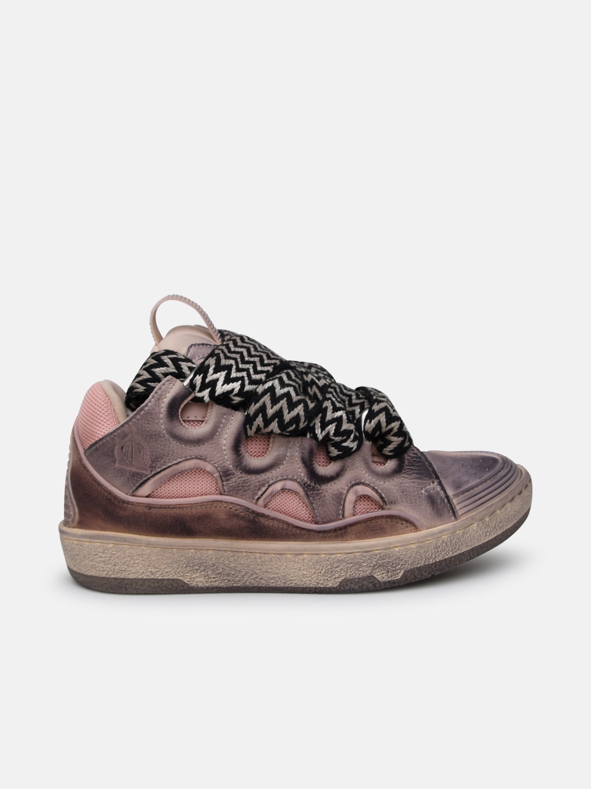 Lanvin Rose Leather Sneakers In Pink