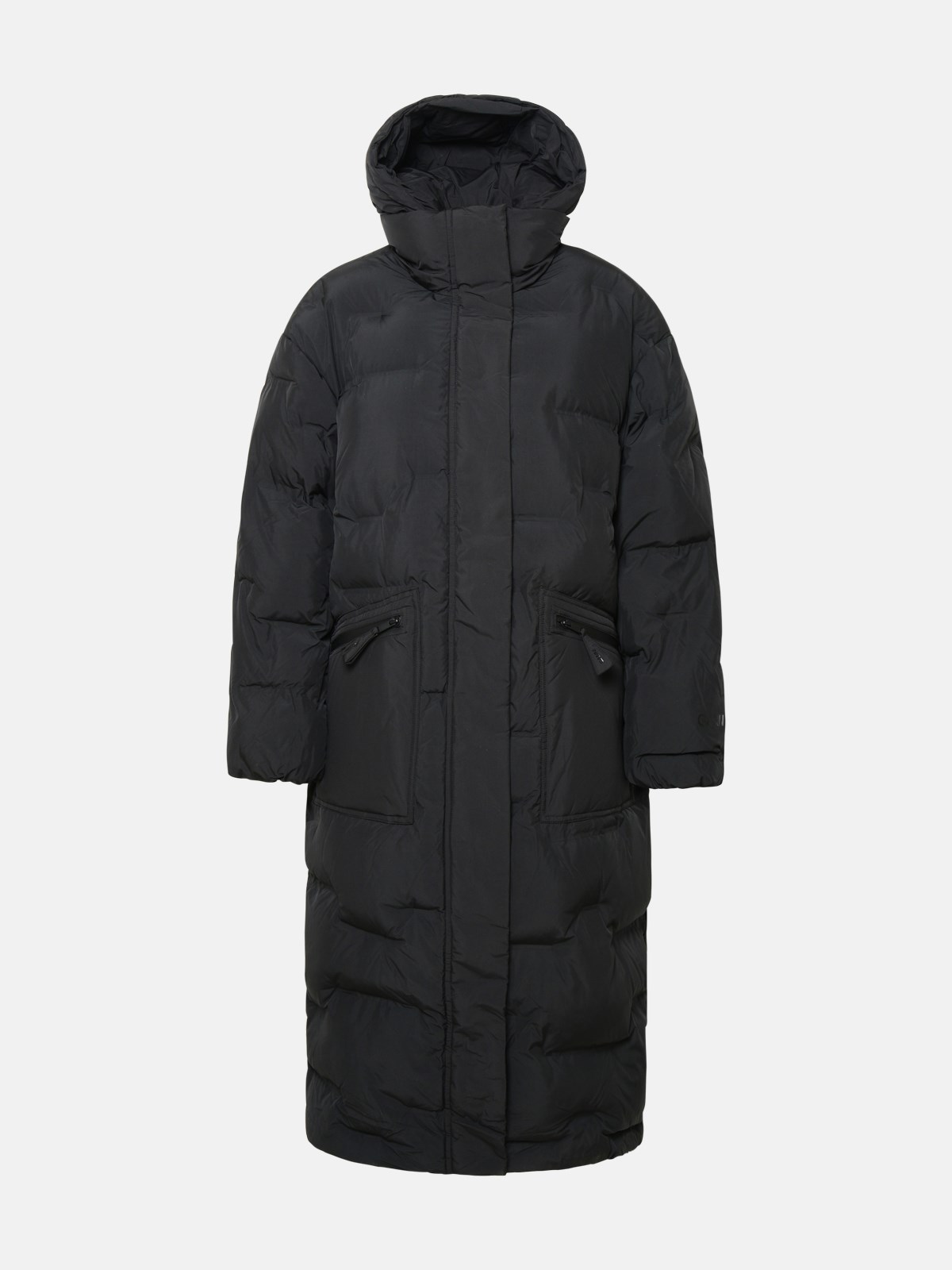 GANNI BLACK RECYCLED POLYESTER DOWN JACKET
