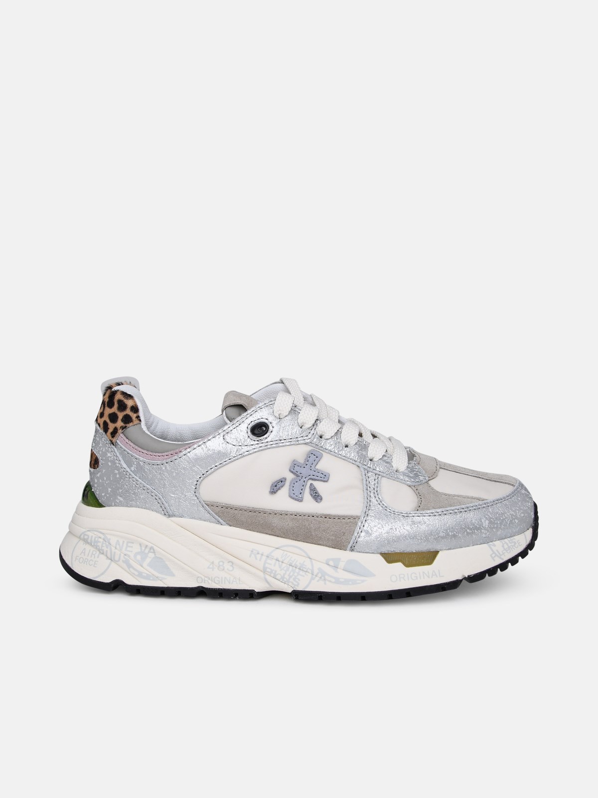 Premiata Two-tone Leather Blend Sneakers In Silver