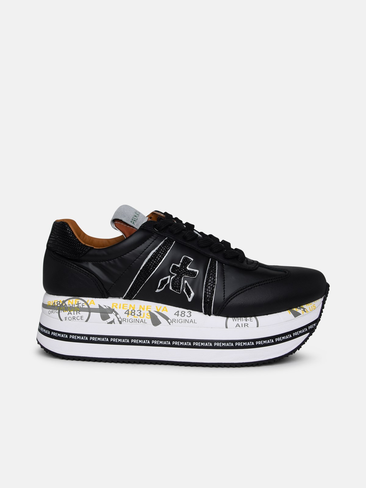 Premiata Black Leather Blend Sneakers