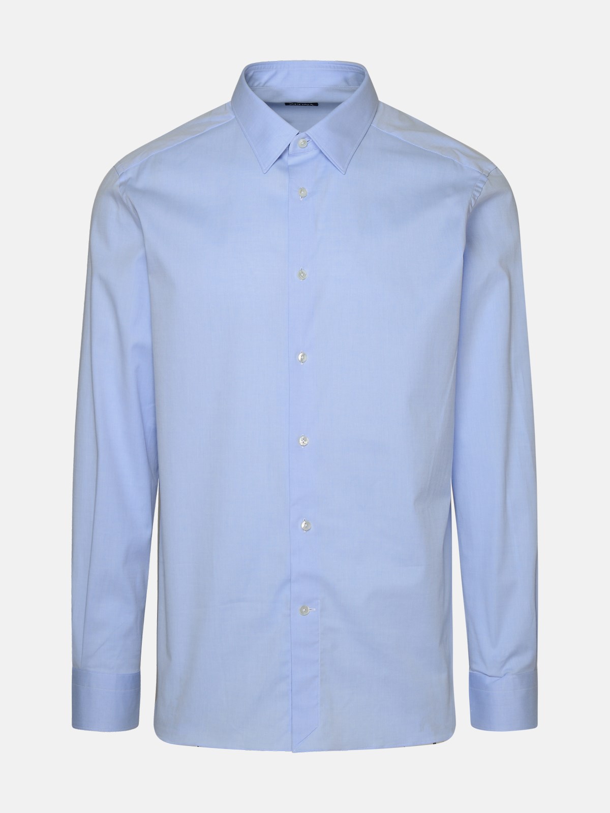 Zegna Light Blue Strech Cotton Shirt