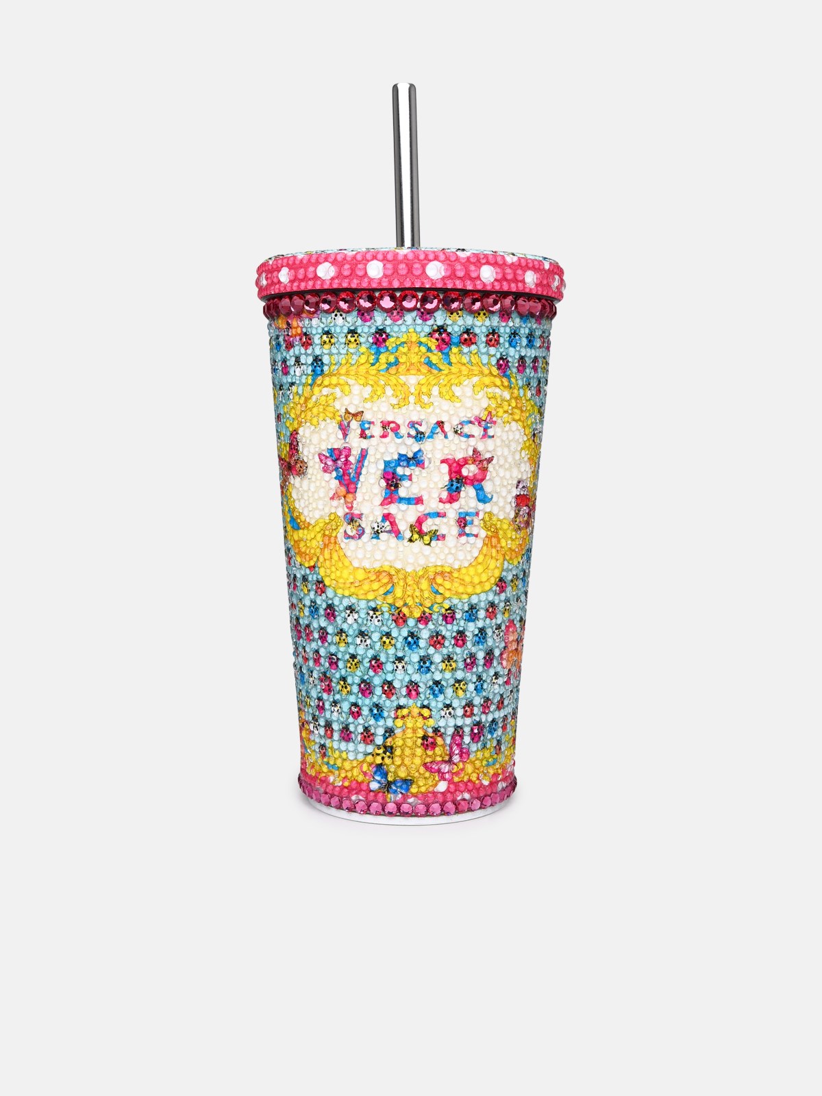 Versace Home Multicolor Steel Blend Cup In Pink
